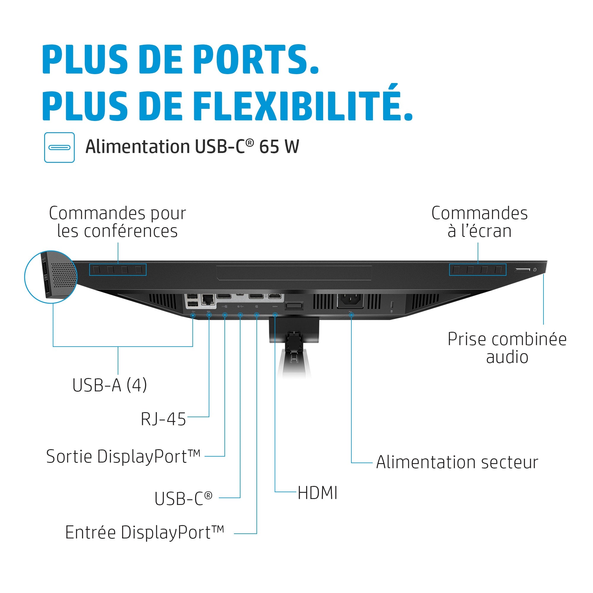"HP E24m G4 60,5 cm (23.8"") 1920 x 1080 pixels Full HD Noir, Argent"