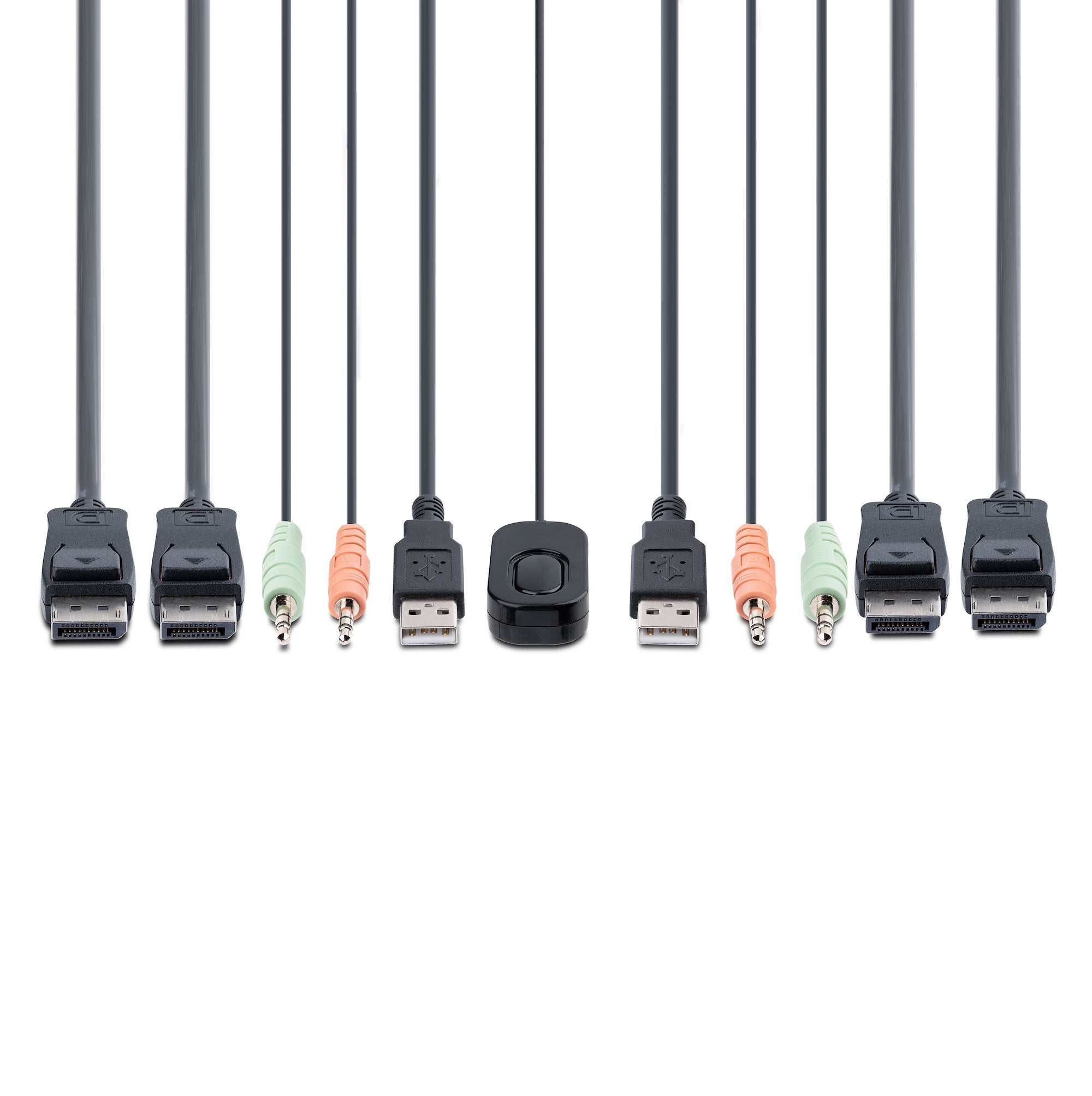 2-Port Dual-Monitor Cable KVM Switch