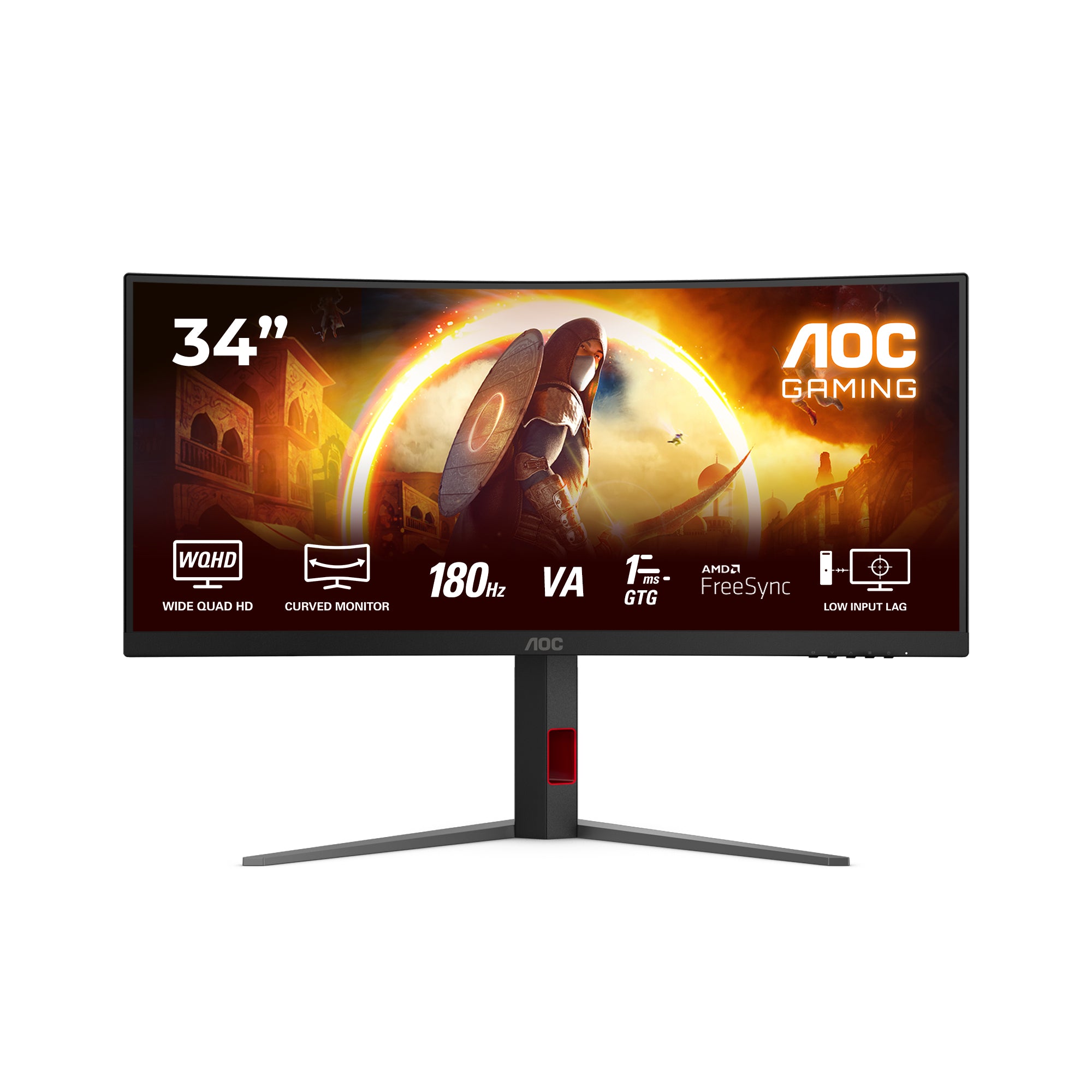 AOC CU34G4 34p Curved Fast VA UWQHD 21:9 180Hz 0.5ms 300cd/m2 HDMI 2.0 DP1.4 Speakers