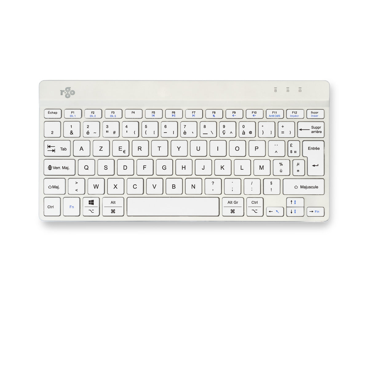 R-GO TOOLS Clavier Ergo Compact Break, Bluetooth blanc/arg