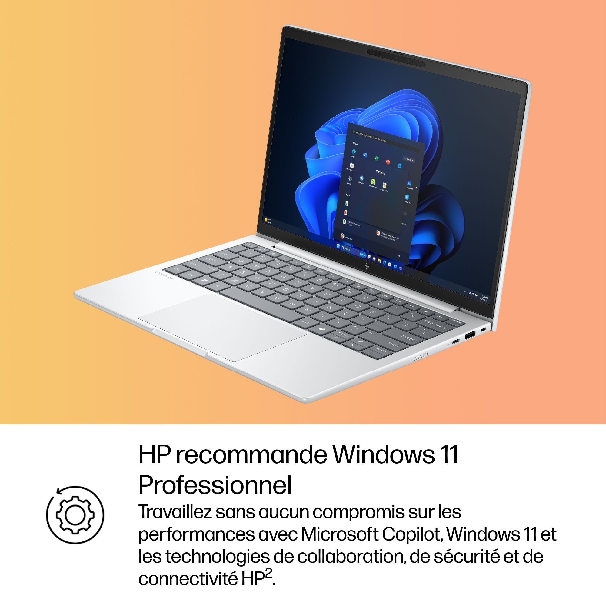 HP EliteBook 8 G1i IA Nouvelle génération Intel Core Ultra 5 225U 13.3p WUXGA 16Go 512Go SSD UMA W11P Copilot + PC 3/3/0