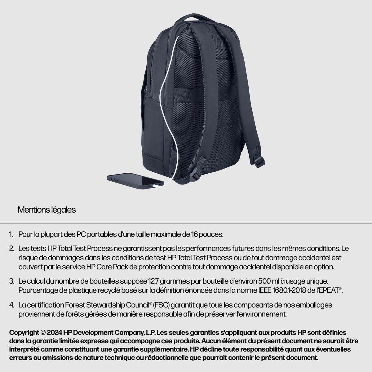 HP Evday 16 Odyssey Gray Laptop Backpack