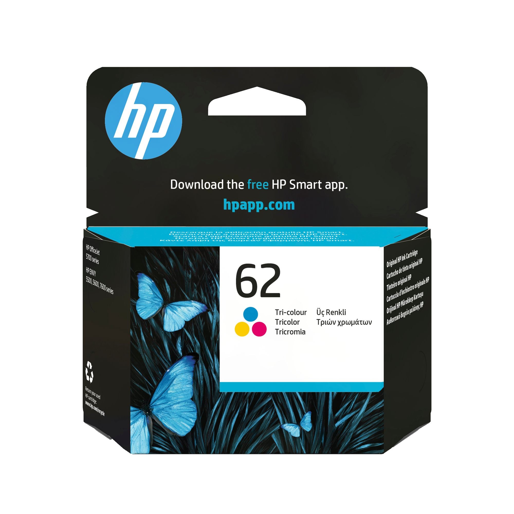 HP 62 original Tri-color Ink cartridge C2P06AE 301 Blister