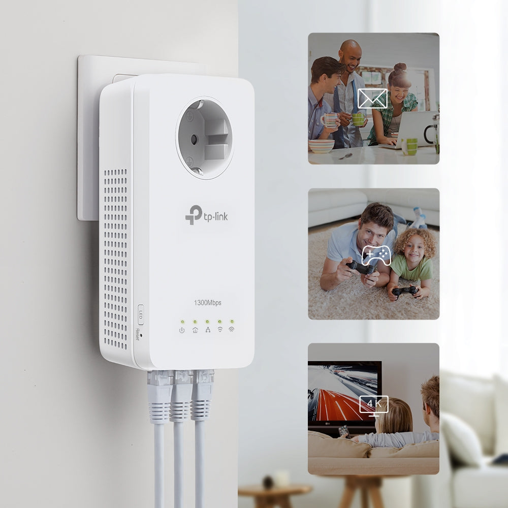 TP-Link TL-WPA8631P KIT Adaptateur réseau CPL 300 Mbit/s Ethernet/LAN Wifi Blanc 2 piece(s)