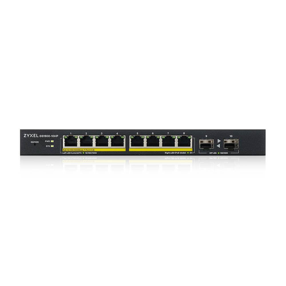ZYXEL GS1900-10HP V2 Switch 8GB-port Mgm