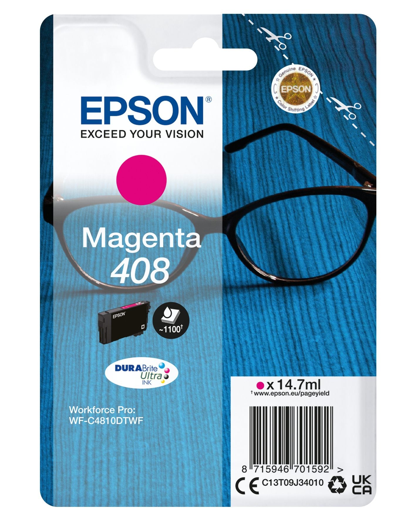EPSON 2LB Singlepack Magenta 408 DURABrite Ultra Ink