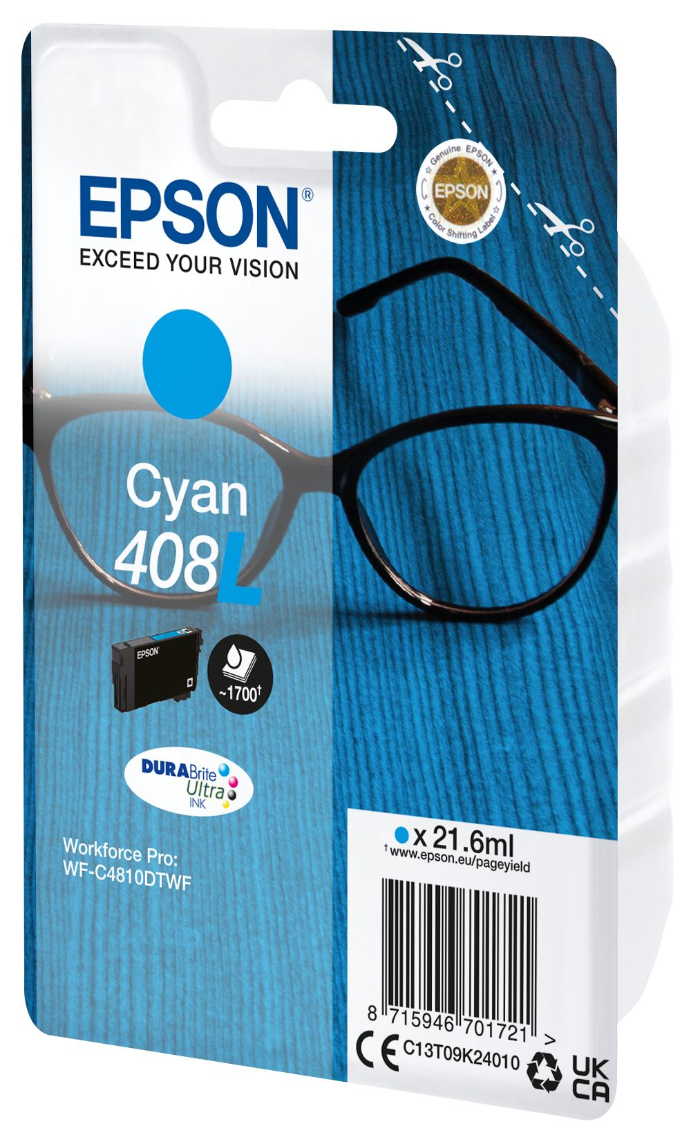 EPSON 6LB 408L Spectacles DURABrite Ultra Single Cyan Ink