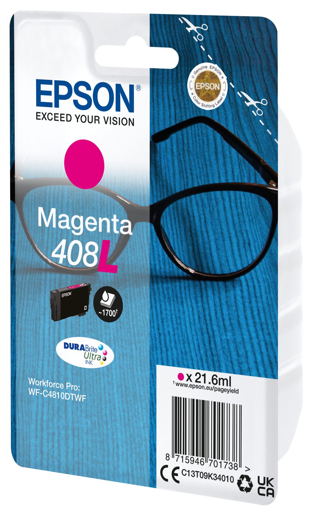 EPSON 2LB Singlepack Magenta 408L DURABrite Ultra Ink