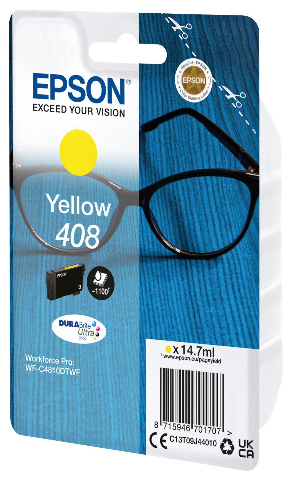 EPSON 6LB Singlepack Yellow 408 DURABrite Ultra Ink