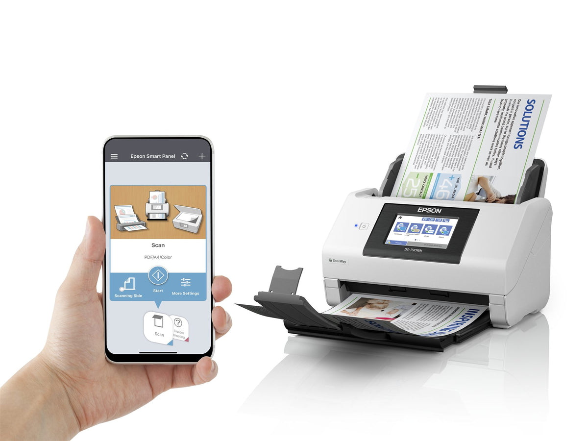 EPSON WorkForce DS-790WN Document scanner Duplex A4 600x600dpi 45ppm mono/45ppm colour ADF 100sheets 7000scans/d USB 3.0 Wi-Fi