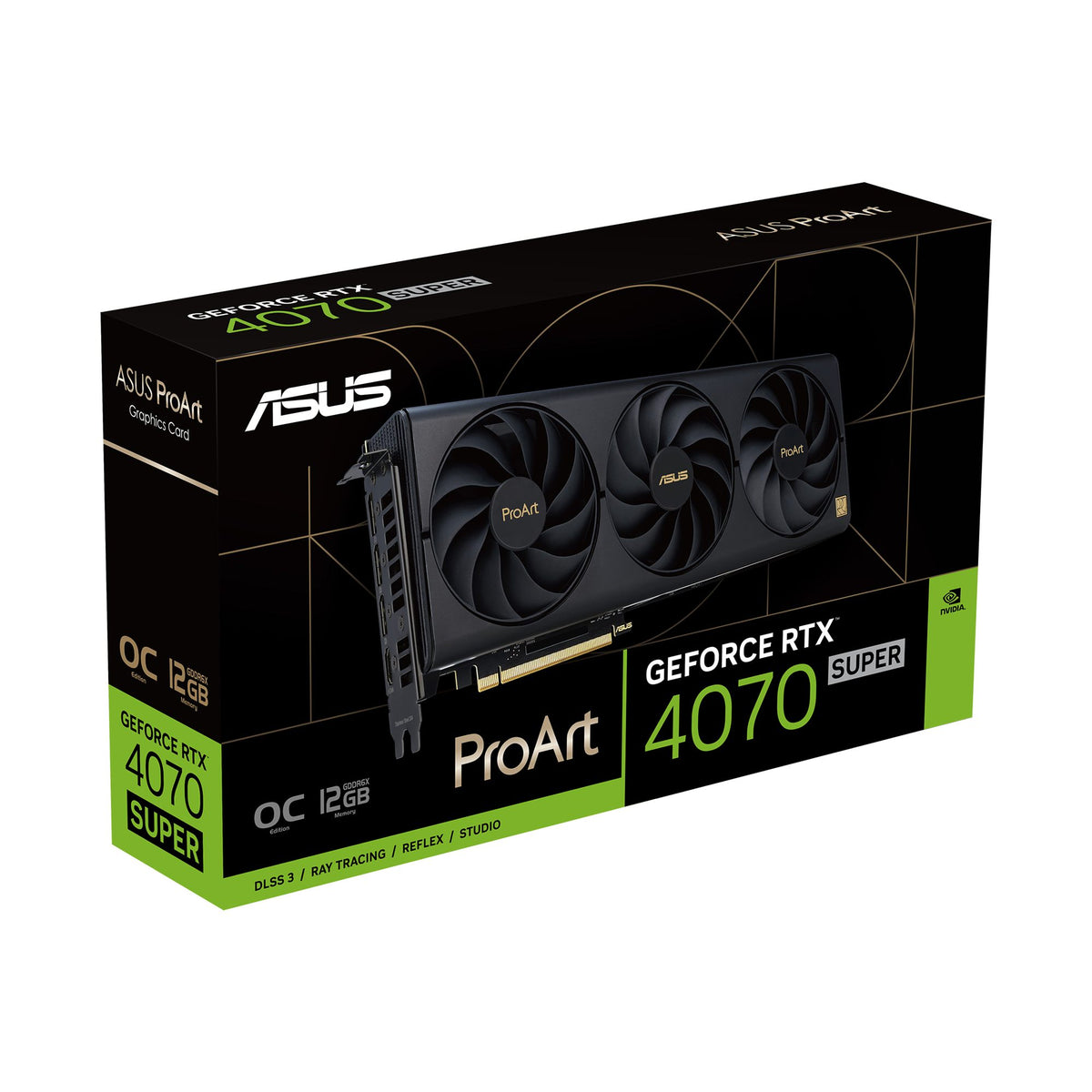 ASUS ProArt GeForce RTX 4070 SUPER OC Edition 12Go GDDR6X Graphics Card PCIe 4.0 12Go GDDR6X DLSS 3 HDMI 2.1a DisplayPort 1.4a