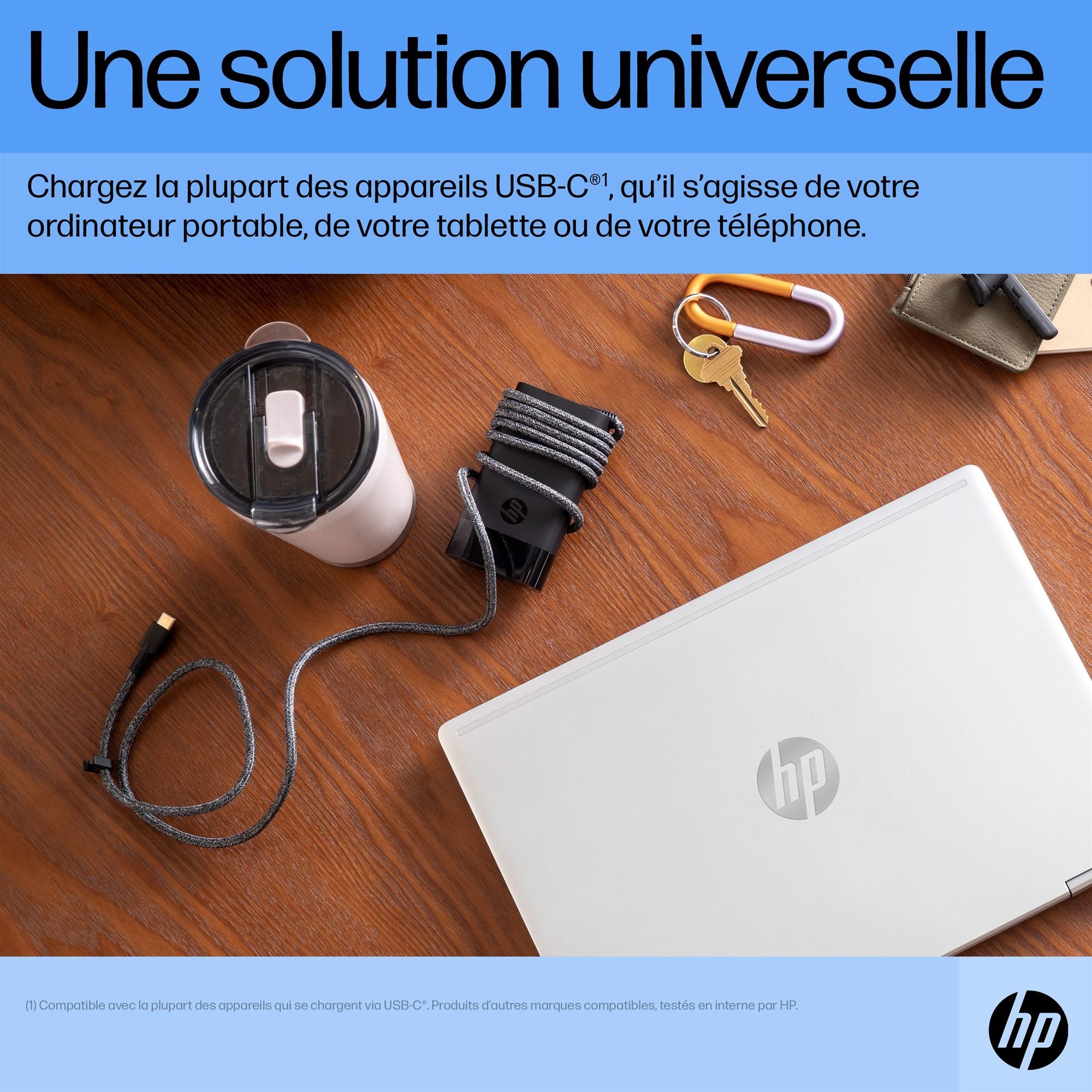 Adaptateur secteur HP pour ordinateur portable 65W USB-C (671R3AA)