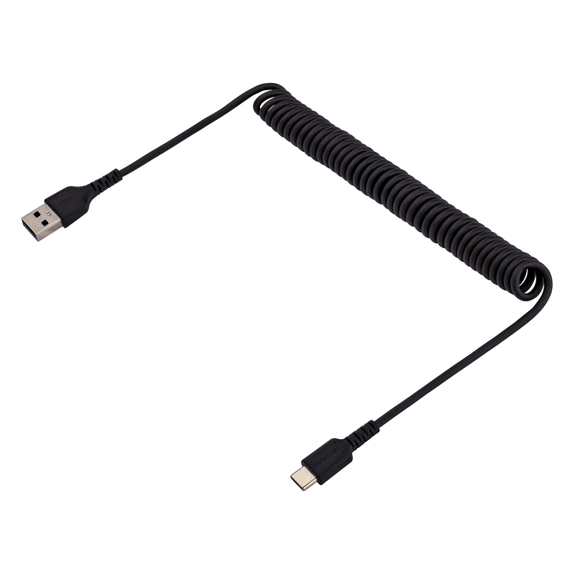 3ft USB A to C Charging Cable Coiled M/M