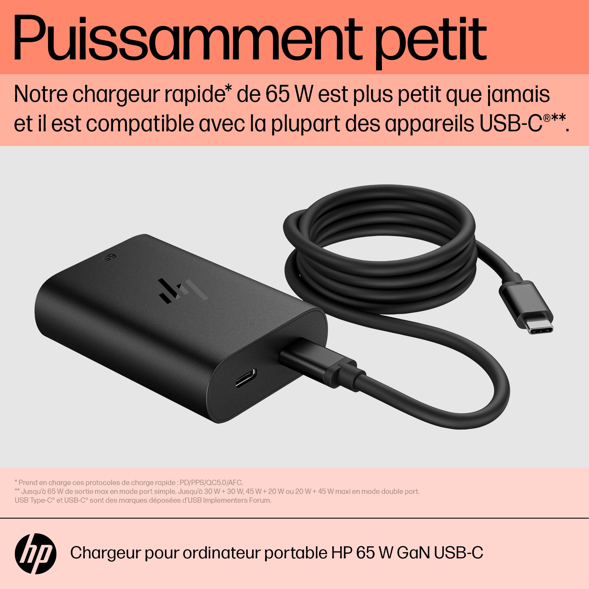 HP USB-C 65W GaN Laptop Chrg