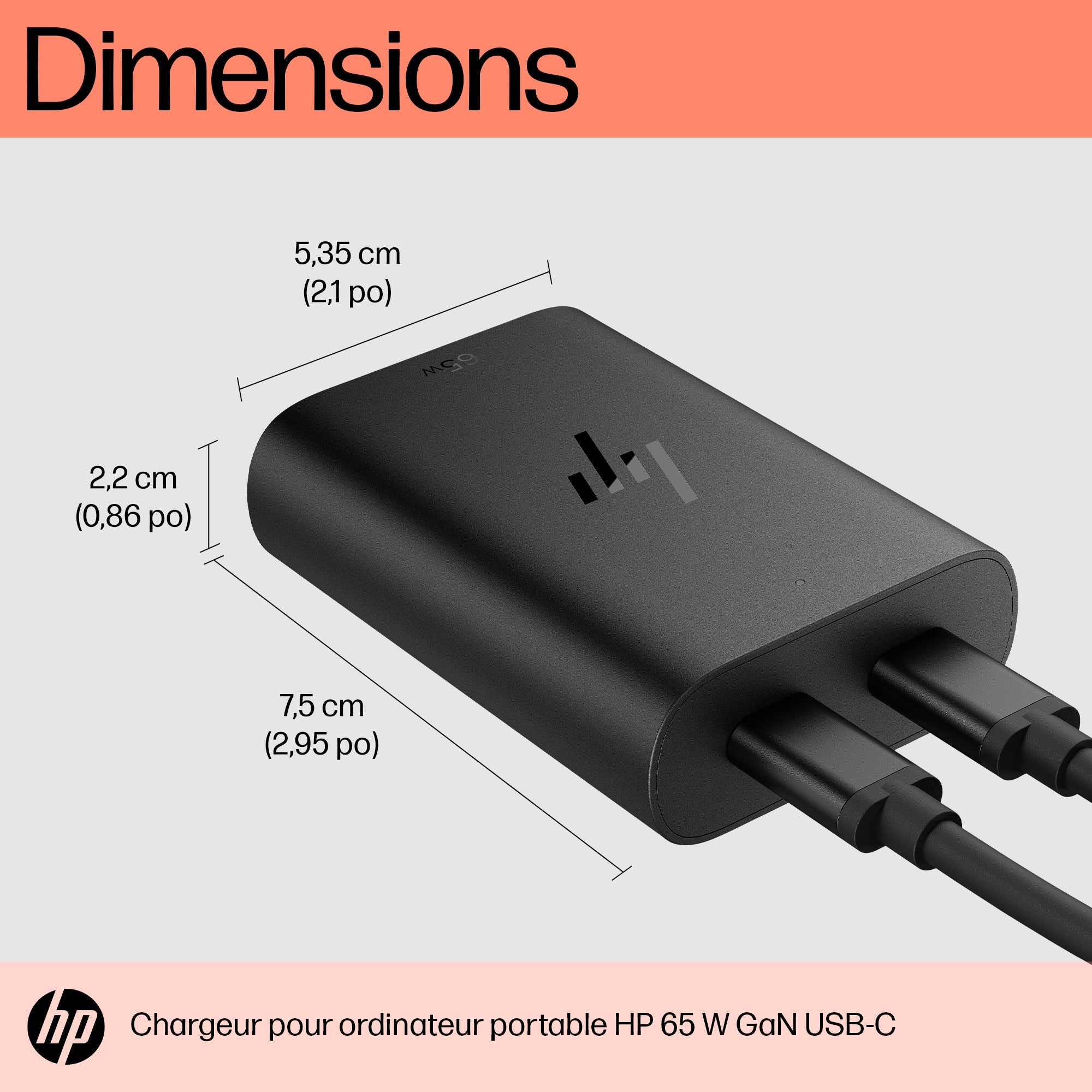 HP USB-C 65W GaN Laptop Chrg