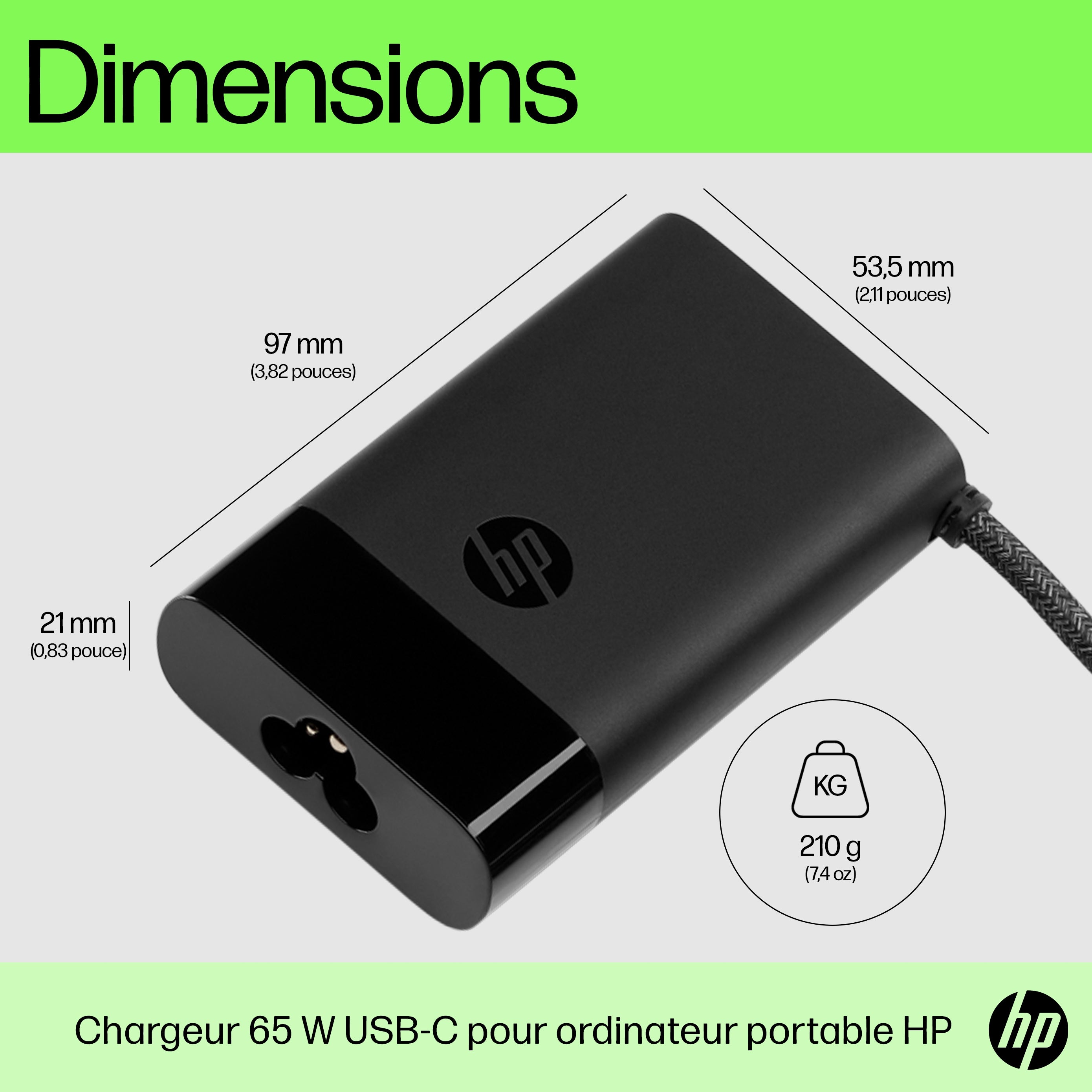 HP USB-C 65W Laptop Charger EURO