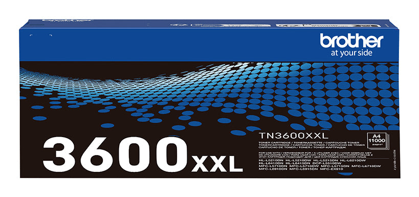 BROTHER TN-3600XXL High Yield Black Toner Cartridge Prints 11.000 pages