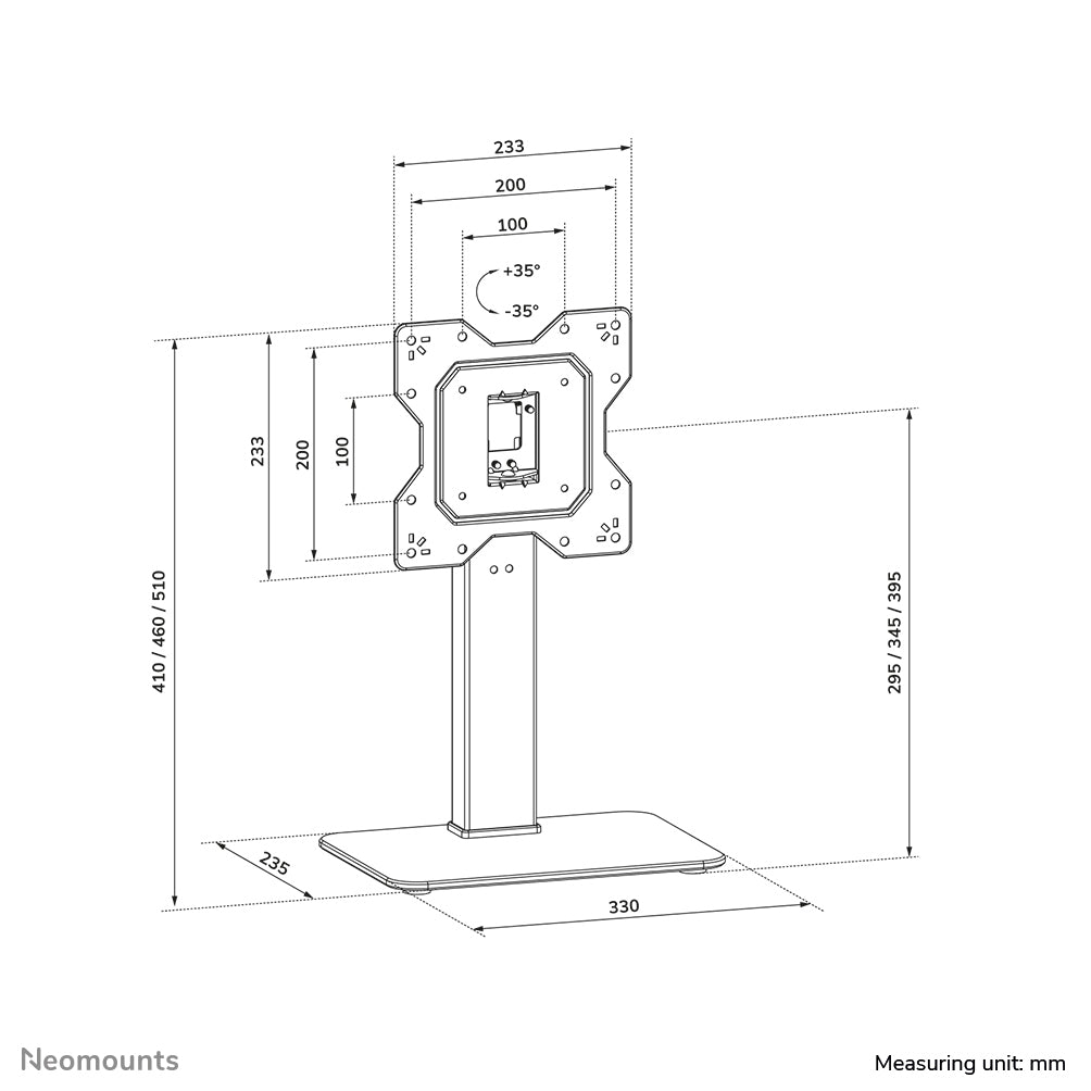 NEOMOUNTS DS45-430BL12 Support de bureau pour Ã©cran Ã  poser 23-43p- pivotant