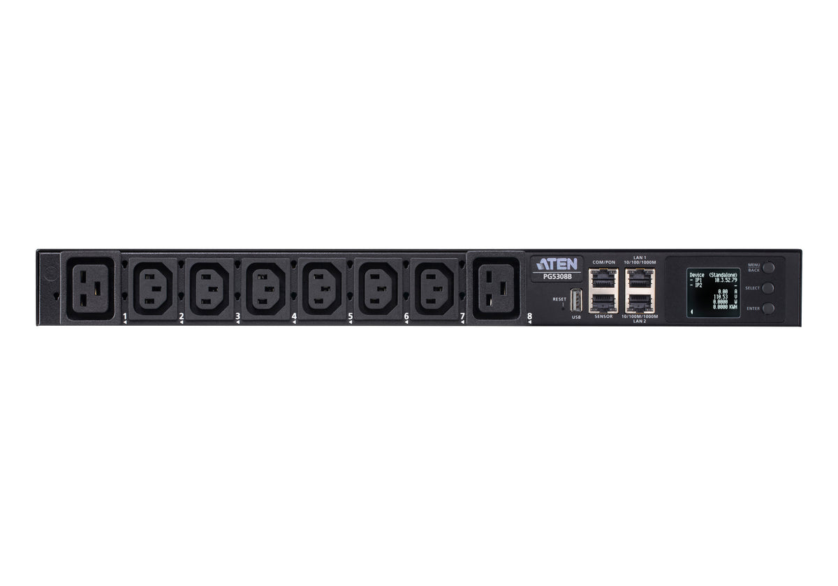 ATEN PG5308G ECO PDU MULTIPRISE IP 6xC13+2xC19 mesuré