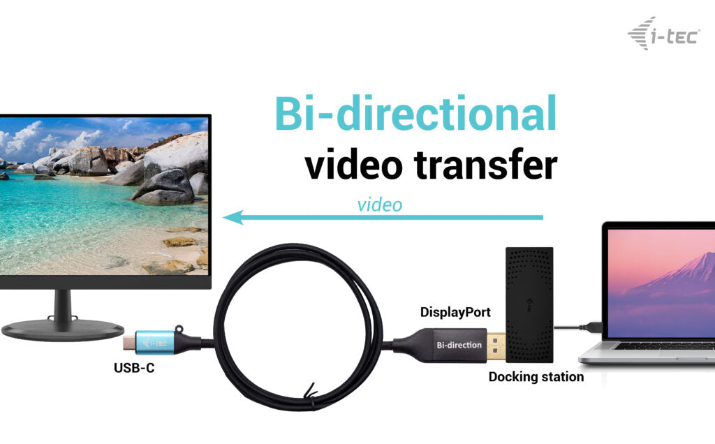 I-TEC USB-C DisplayPort Bi-Directional Cable Adapter 8K/30Hz 150cm compatible with Thunderbolt 3/4