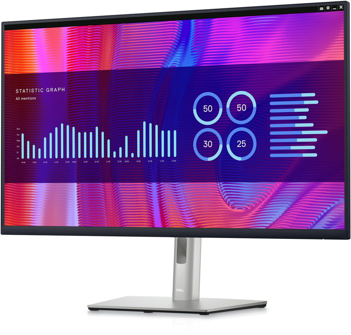 "DELL P Series P3223DE 80 cm (31.5"") 2560 x 1440 pixels Quad HD LCD Noir, Argent"