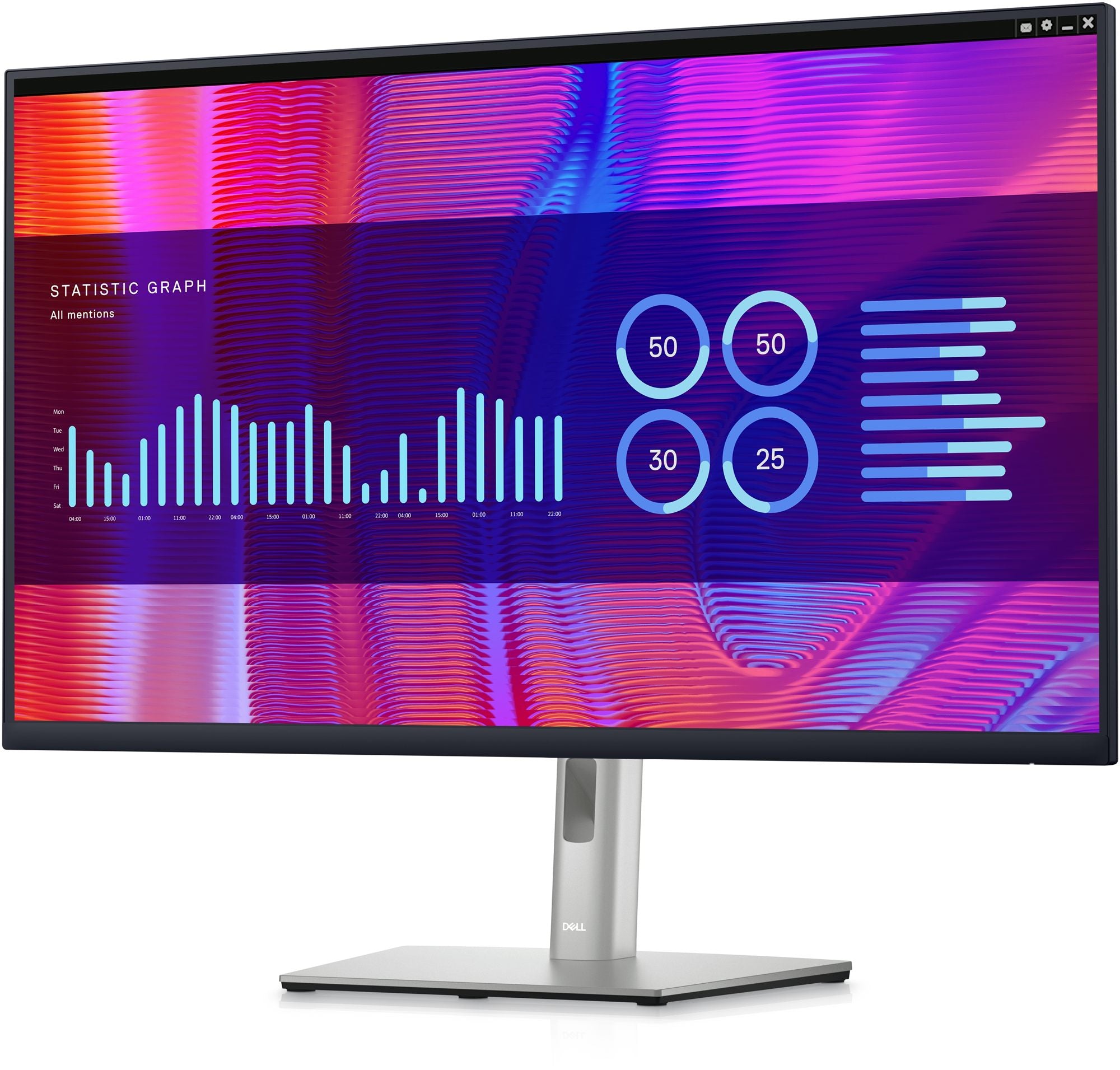 "DELL P Series P3223DE 80 cm (31.5"") 2560 x 1440 pixels Quad HD LCD Noir, Argent"