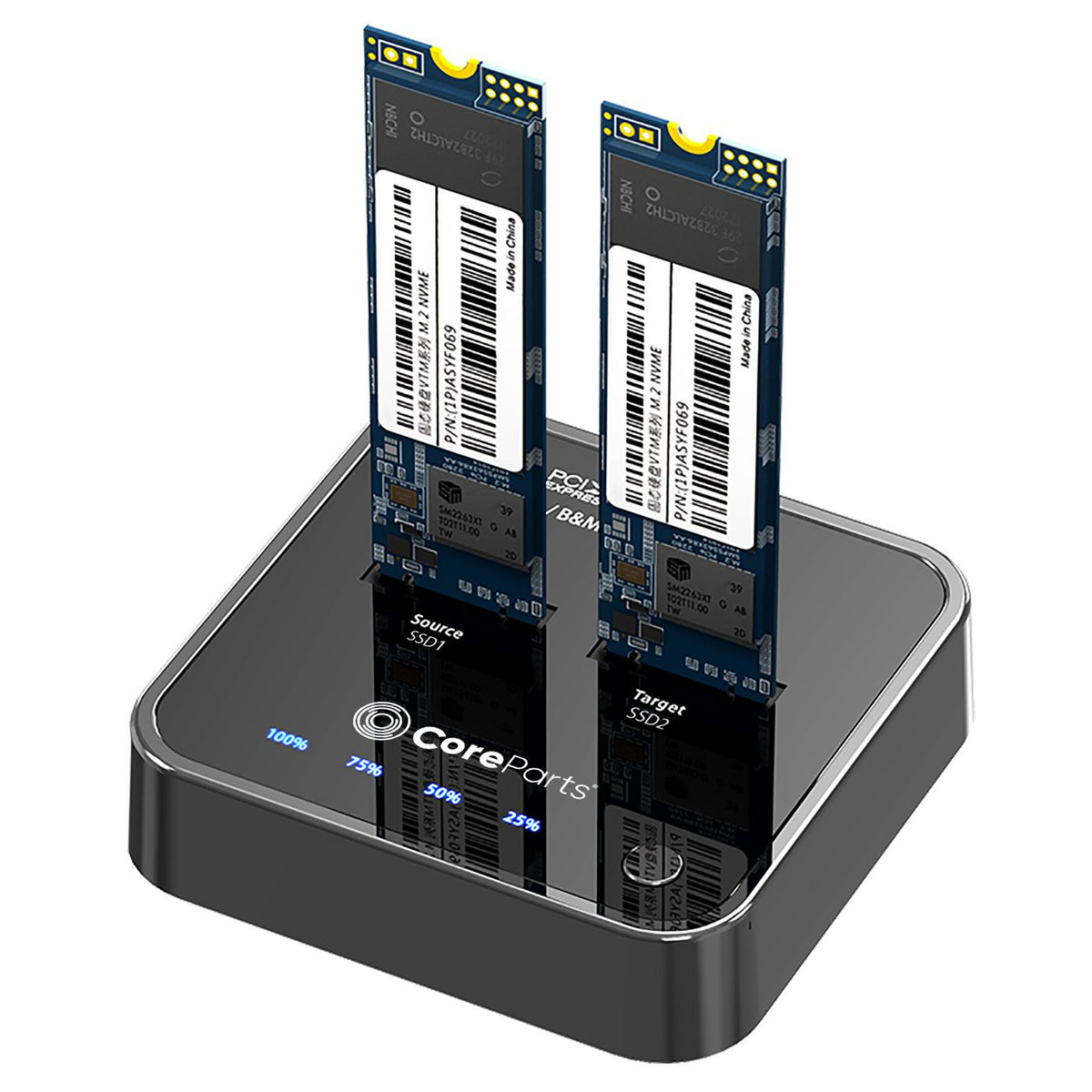 CoreParts MS-CLONER-NVME station d'accueil pour disques de stockage USB 3.2 Gen 2 (3.1 Gen 2) Type-C Noir