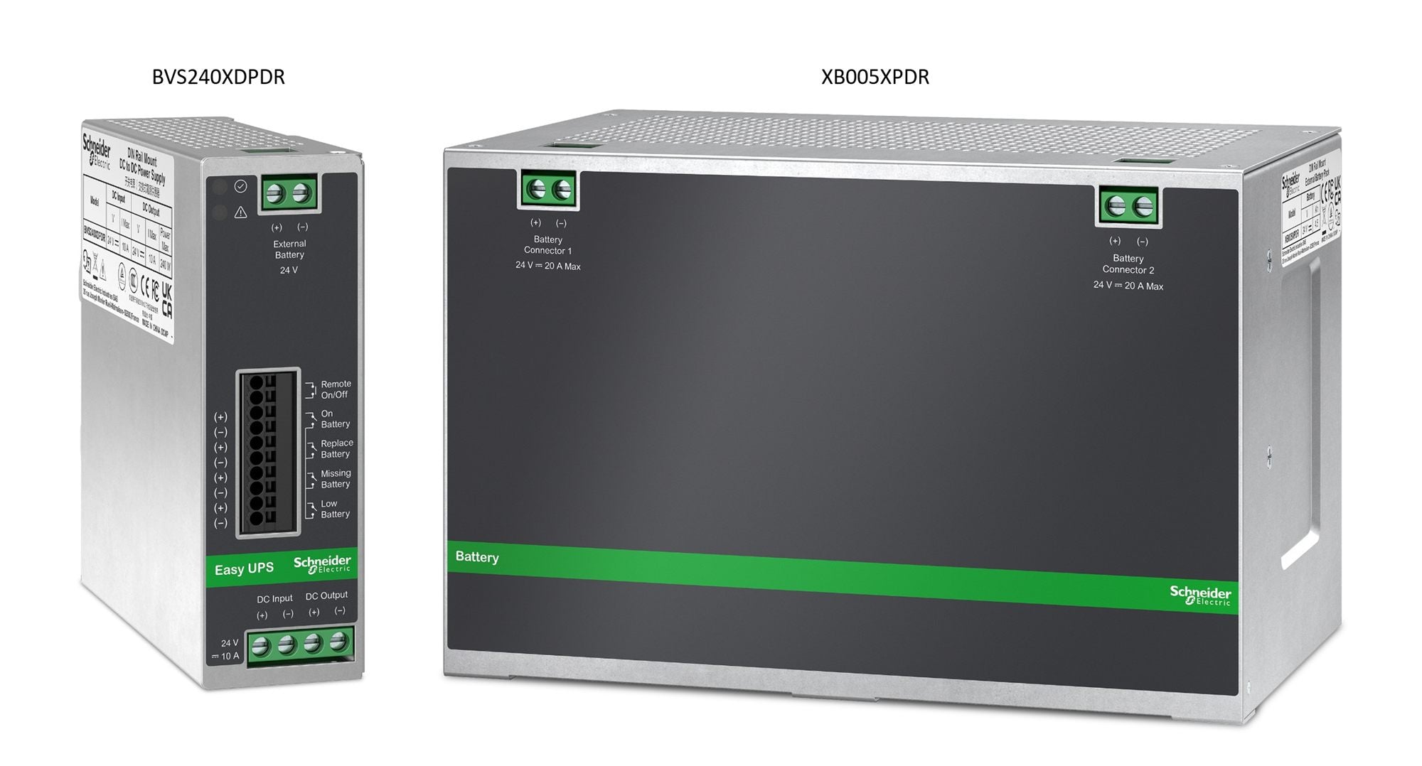 APC Easy UPS UPS DIN rail mountable 10A DC 24V 240Watt no battery output connectors 1metal gray