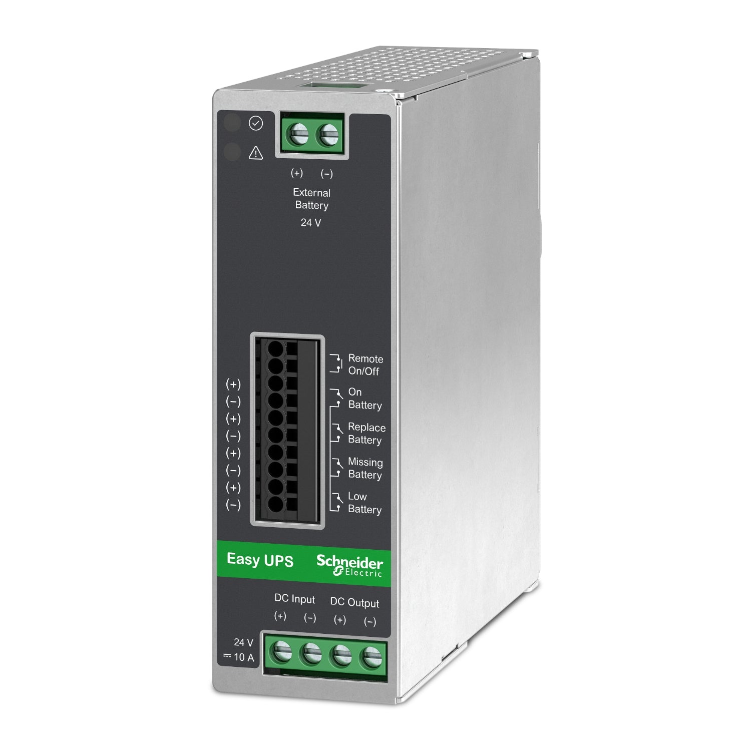 APC Easy UPS UPS DIN rail mountable 10A DC 24V 240Watt no battery output connectors 1metal gray