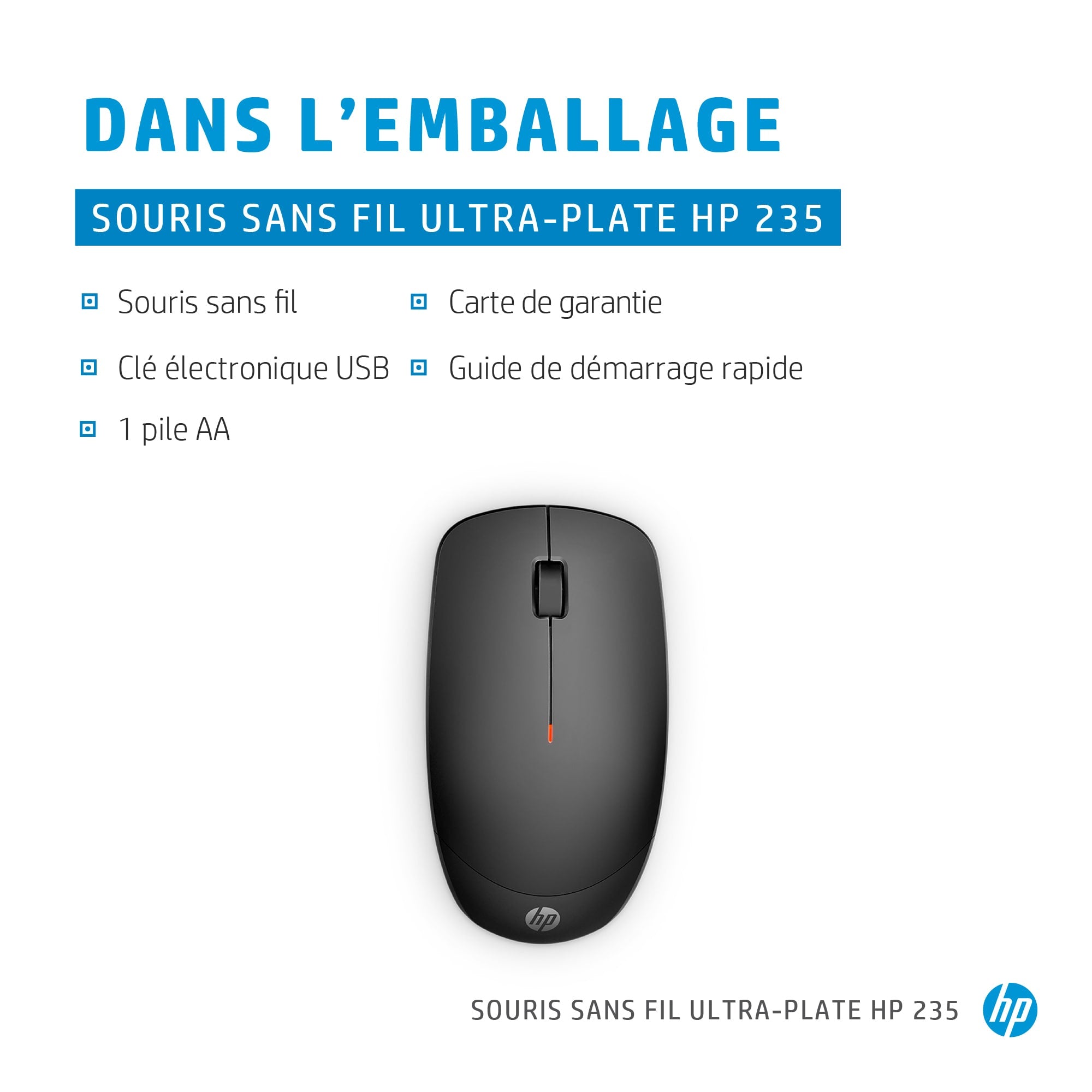 HP 235 Slim Wireless Mouse Souris sans fil WW SmartBuy