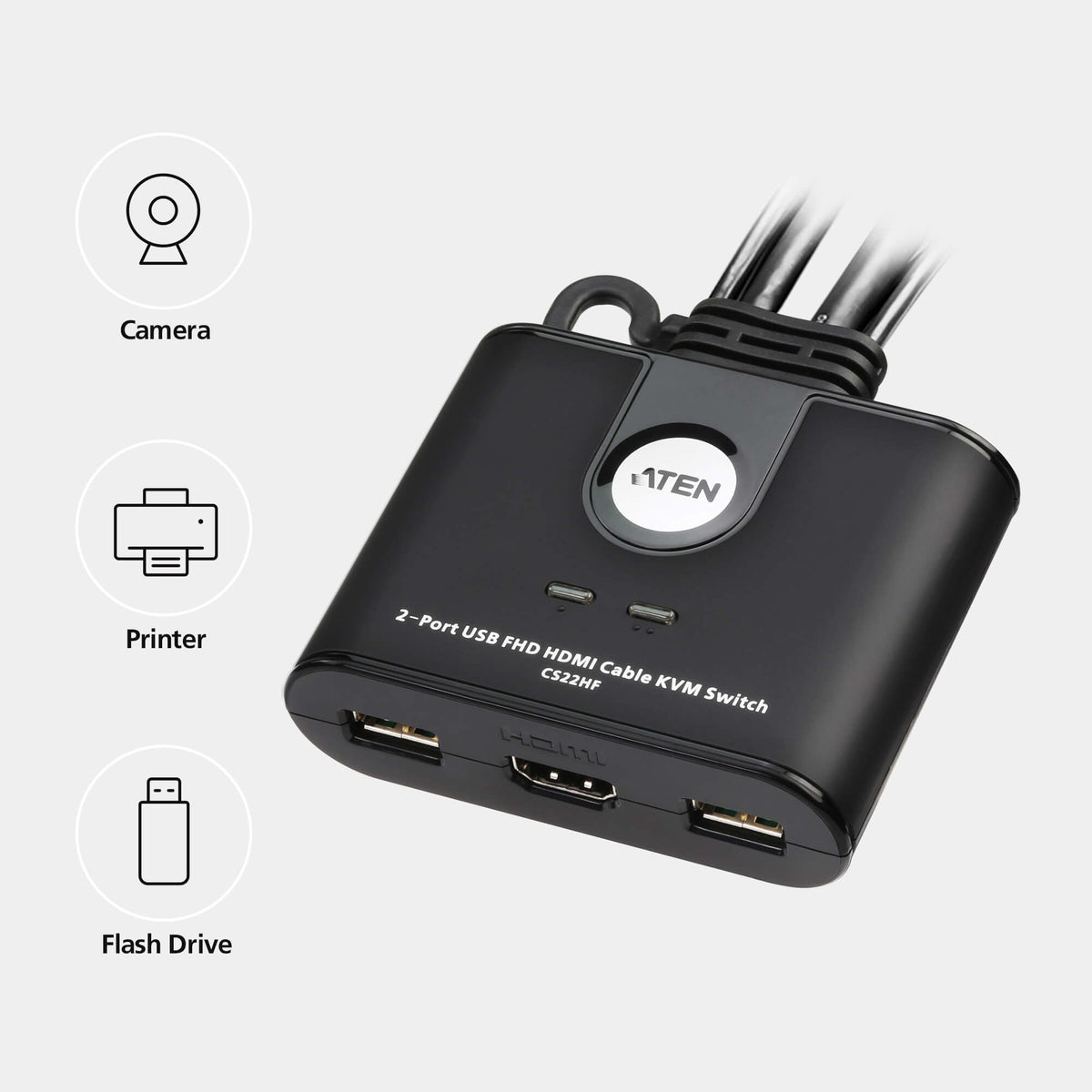 2-Port USB FHD HDMI Cable KVM Switch