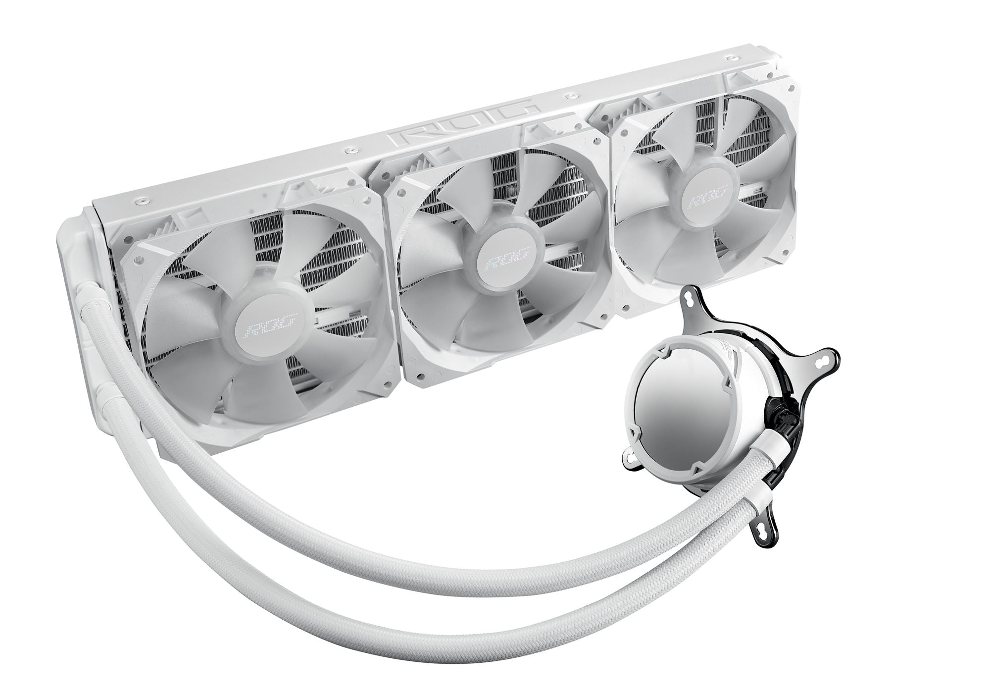 ASUS ROG Strix LC II 360 ARGB White Edition all-in-one liquid CPU cooler with Aura Sync