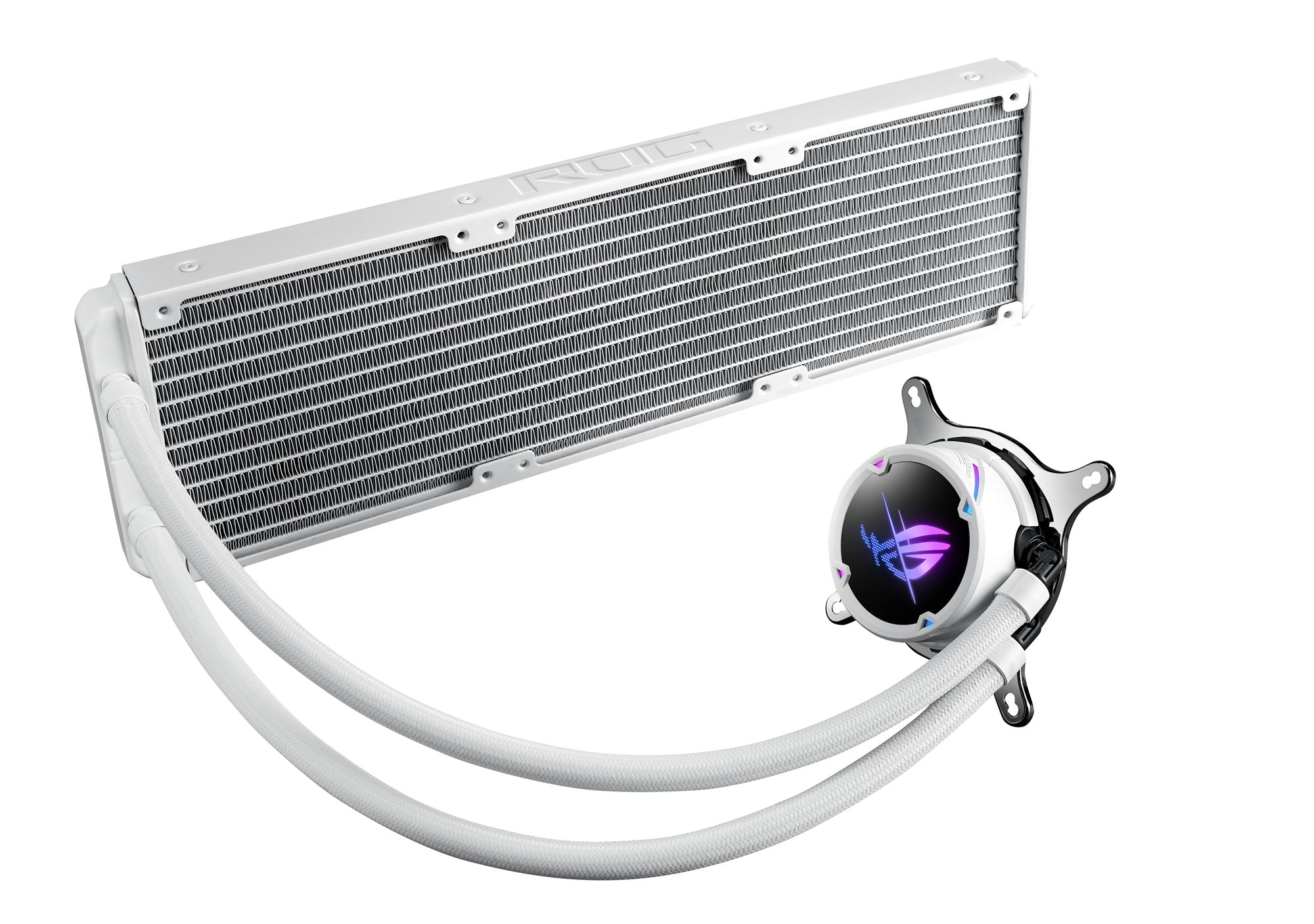 ASUS ROG Strix LC II 360 ARGB White Edition all-in-one liquid CPU cooler with Aura Sync