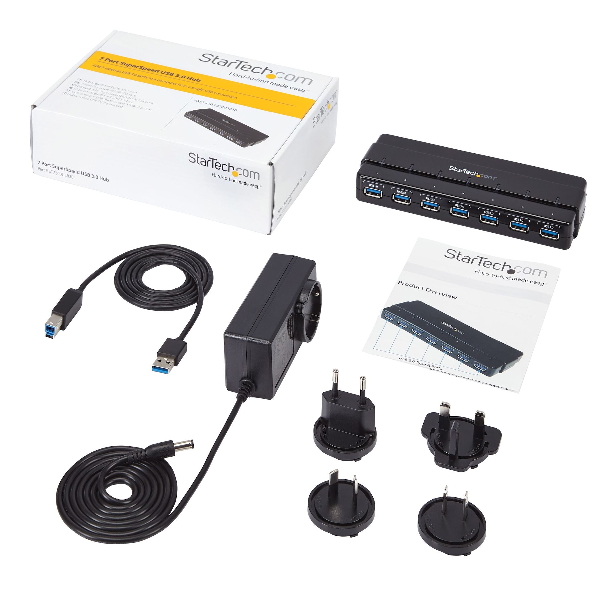 7 Port SuperSpeed USB 3.0 Hub w/Adapter