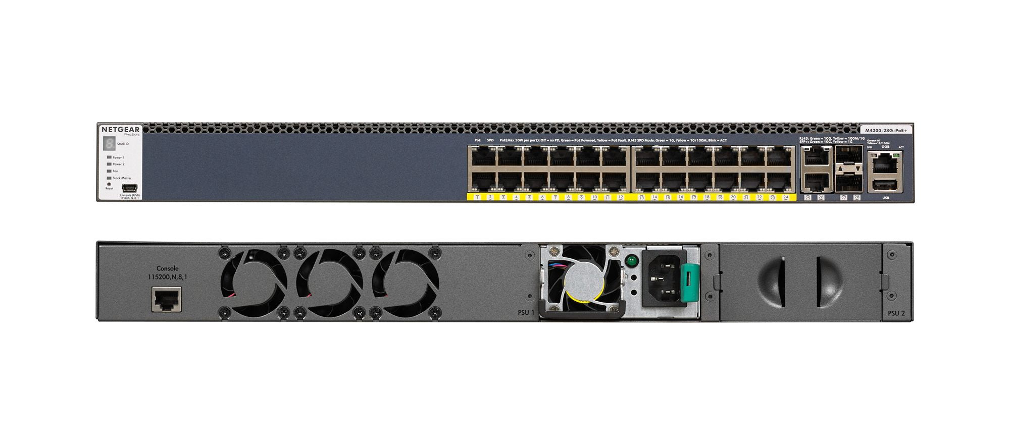 NETGEAR M4300 28G PoE+ SW. Niv3 24P GIGABIT AP1000W