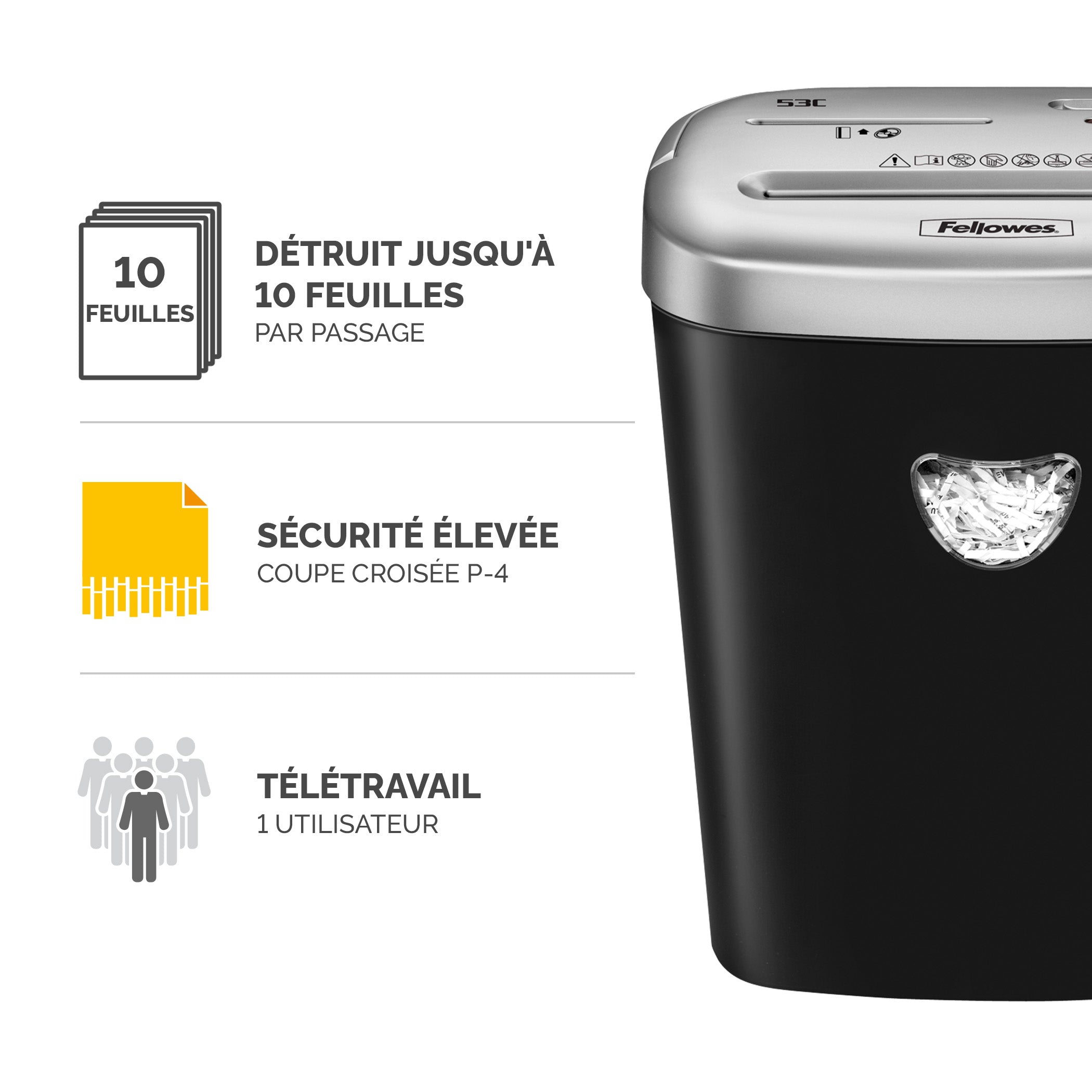 FELLOWES 53C DESTRUCTEUR DE DOC. 230V - EU