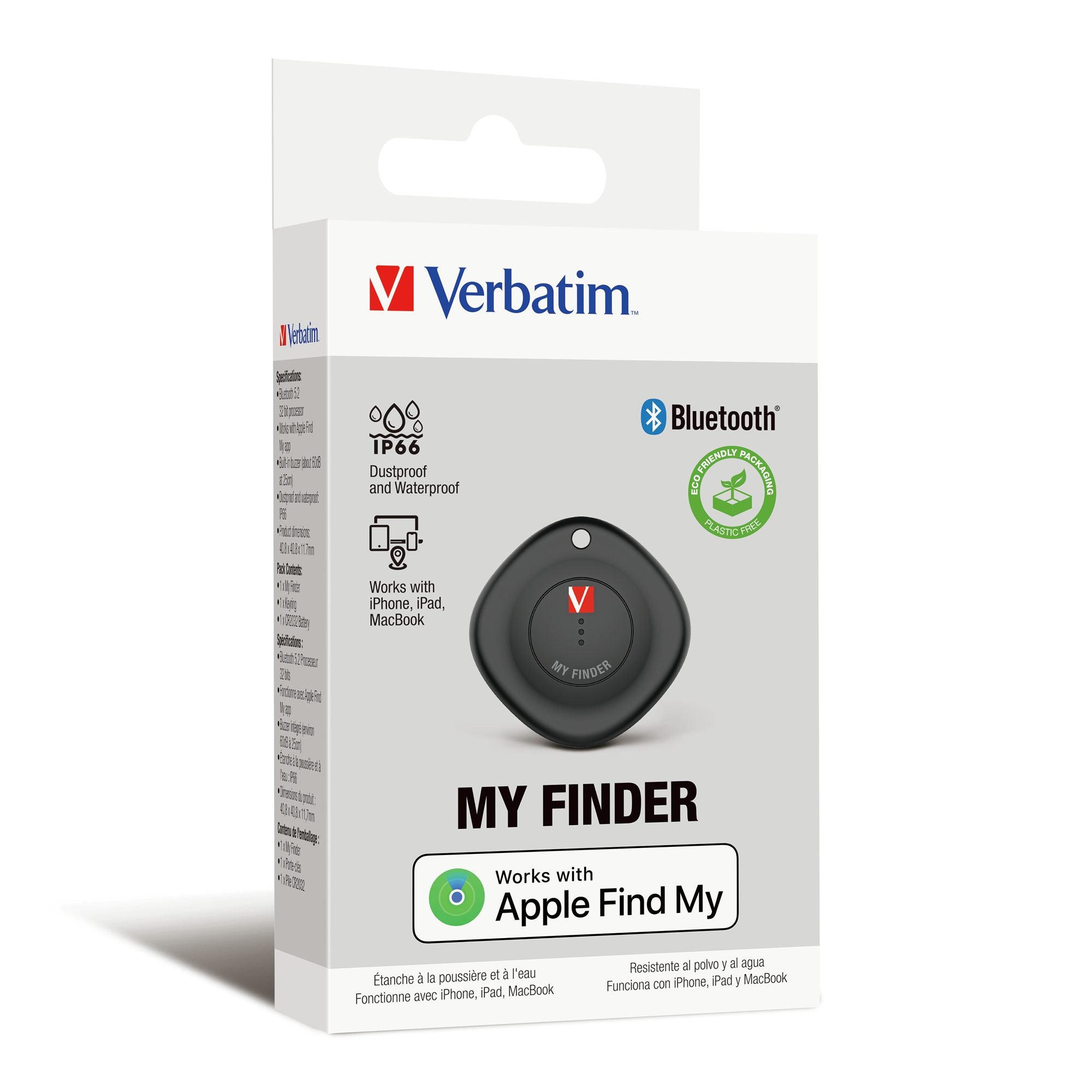 VERBATIM MYF-01 MY FINDER BLUETOOTH ITEM FINDER 1 PACK BLACK WCF (P)