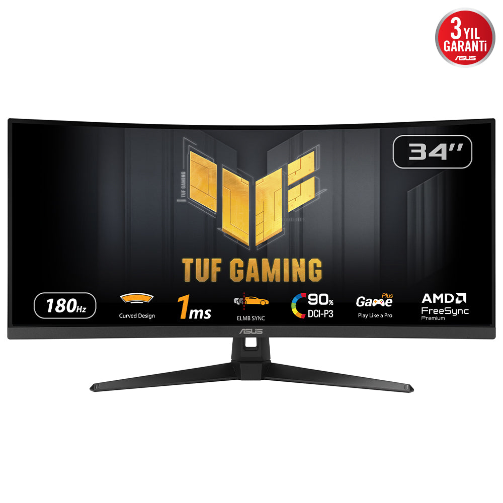 "ASUS TUF Gaming VG34VQ3B écran plat de PC 86,4 cm (34"") 3440 x 1440 pixels UltraWide Quad HD LED Noir"