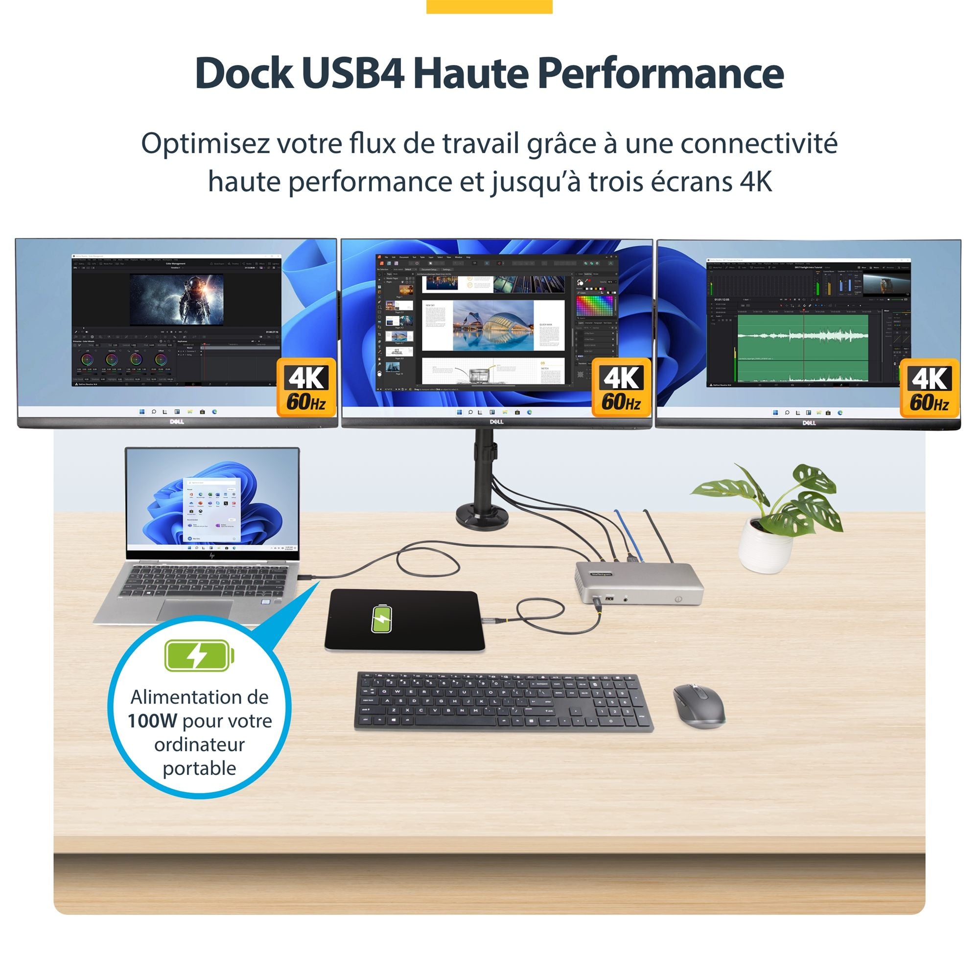 Triple-Monitor USB4 Dock 4K 60Hz