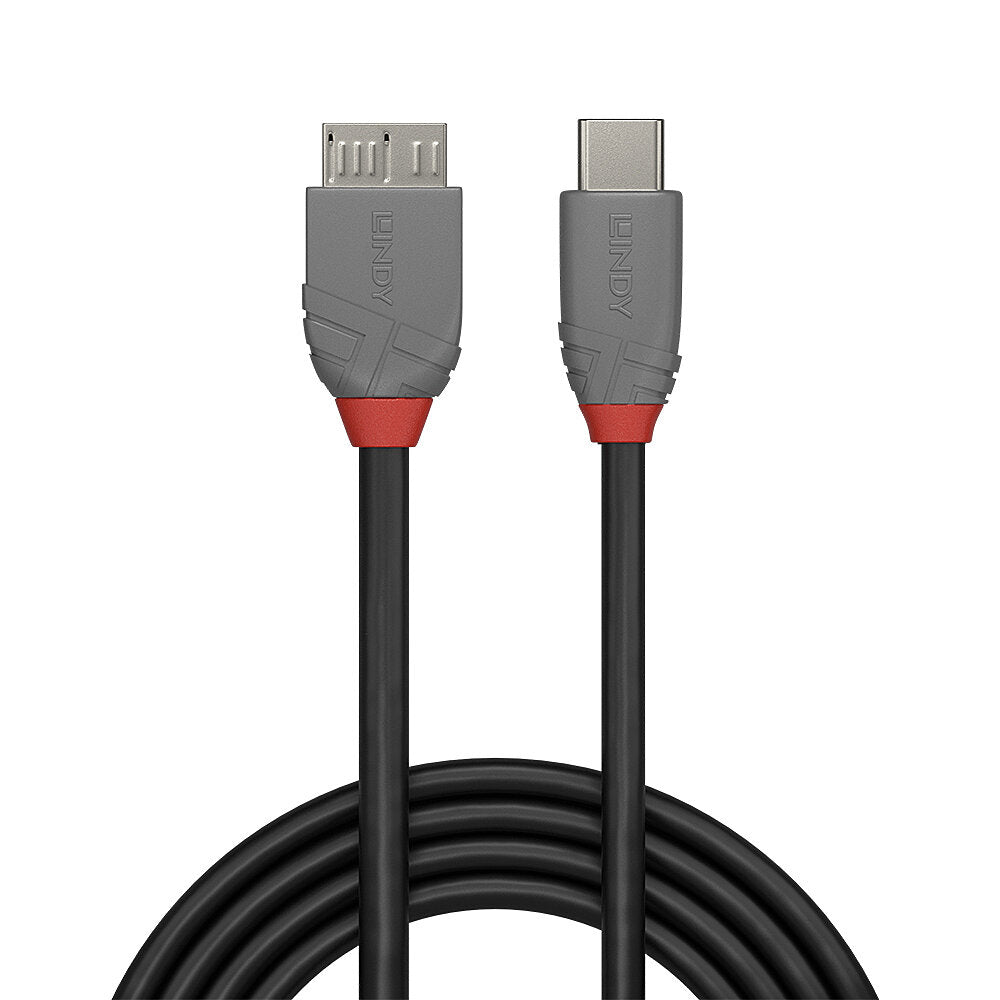 LINDY 2m USB 3.2 Type C to Micro-B Cable Anthra Line