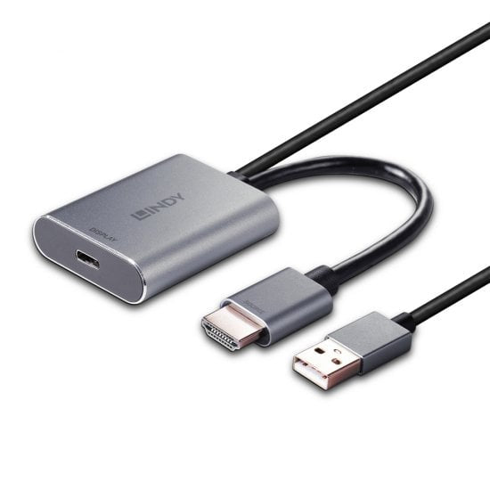 LINDY HDMI to USB Type C Converter with USB Power