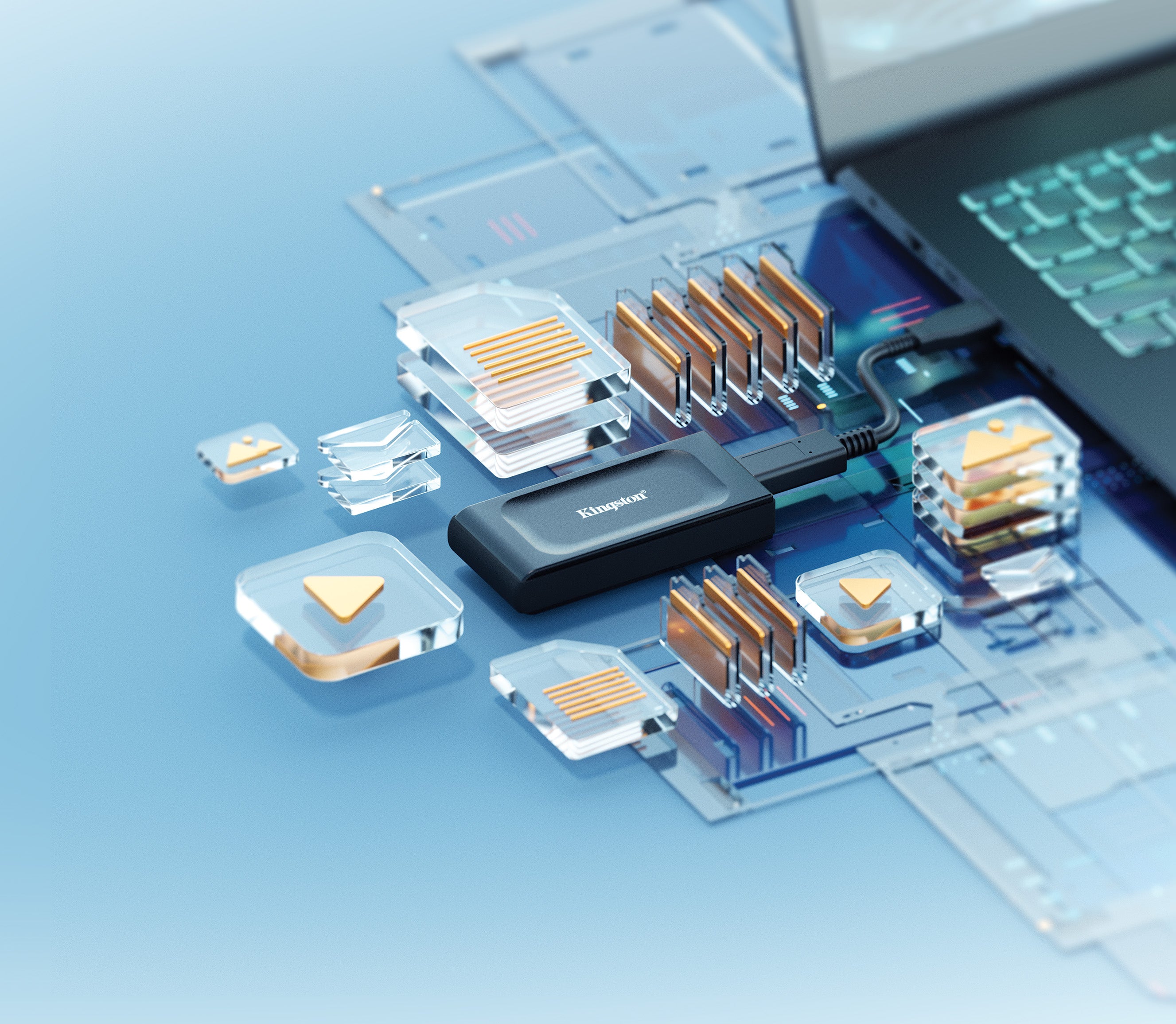 KINGSTON XS1000 1To SSD Pocket-Sized USB 3.2 Gen 2 External Solid State Drive Up to 1050Mo/s