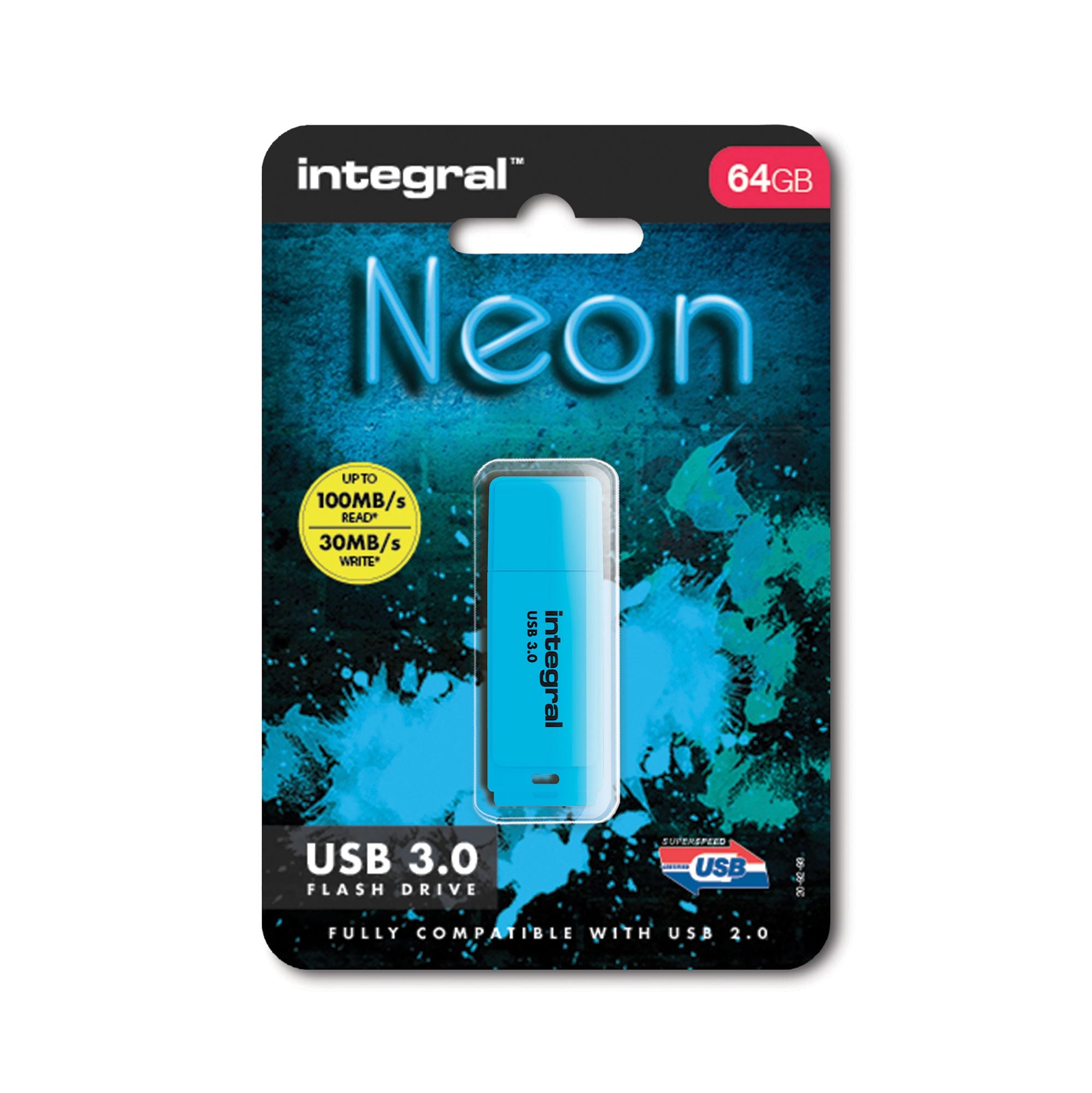 USB Flash Drive NEON USB 3.0 BLUE 64GB