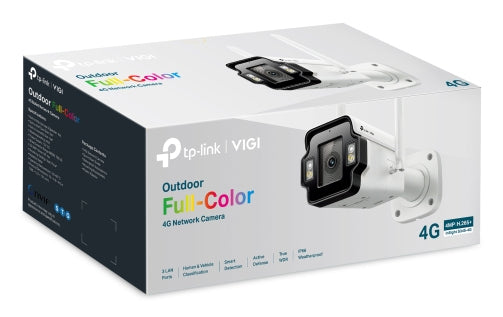 TP-LINK VIGI 4MP Outdoor Full-Color 4G Bullet Network Camera 4G Cat4 LTE-TDD/LTE-FDD/WCDMA 3xLAN Ports 4MP 1/2.7inch