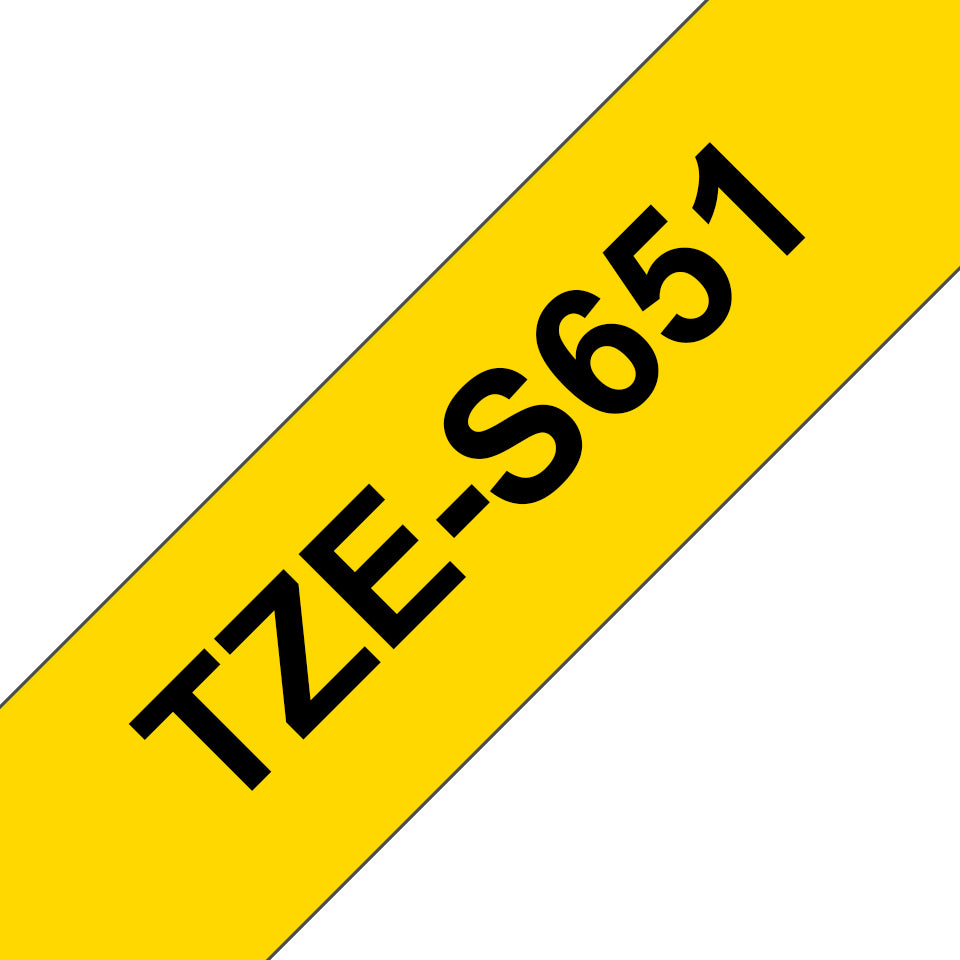 BROTHER P-TOUCH TZE-S651 noir sur jaune  24mm extra gluey