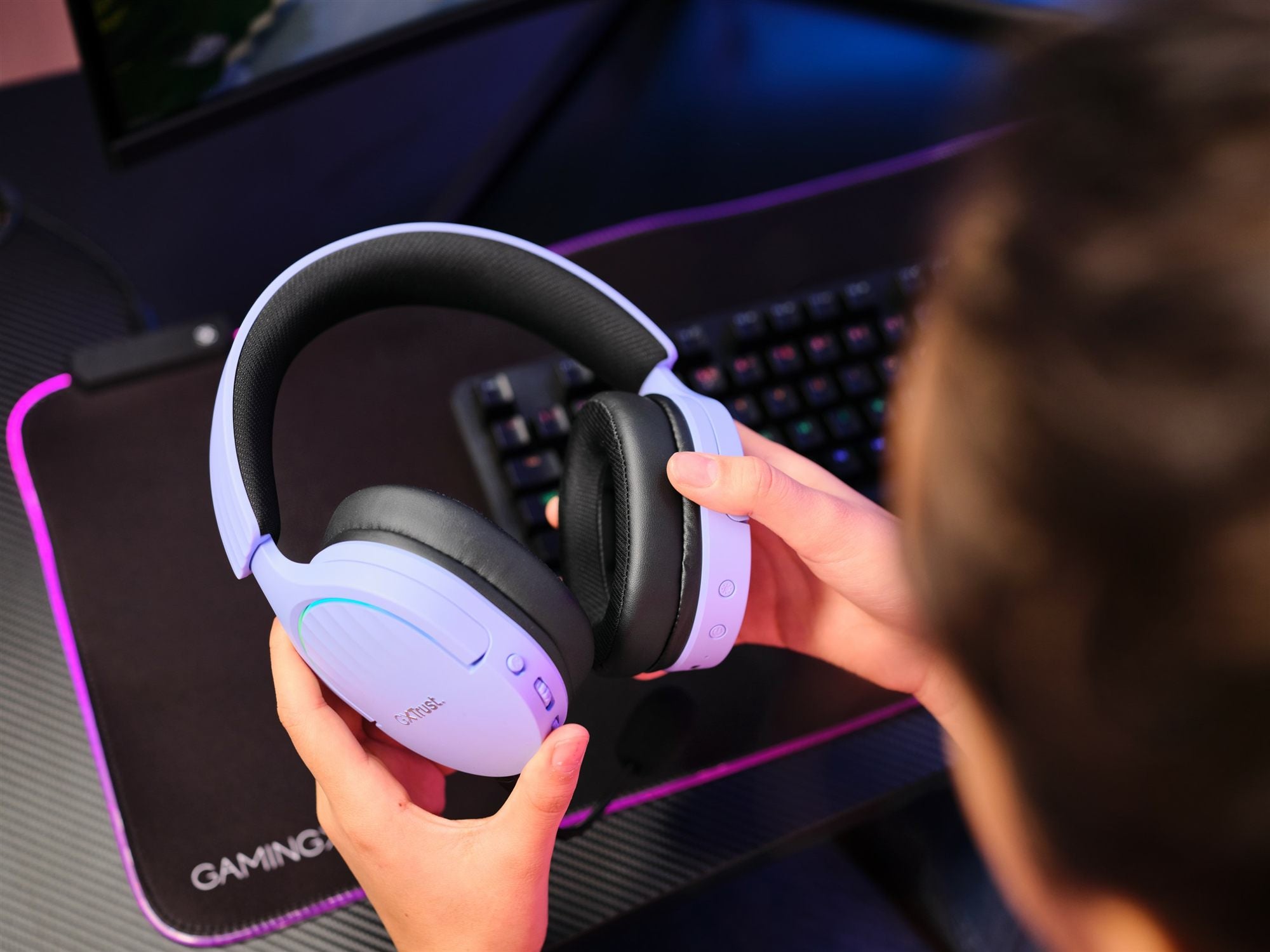 TRUST Casque gaming sans fil FAYZO DUAL Wireless - Purple