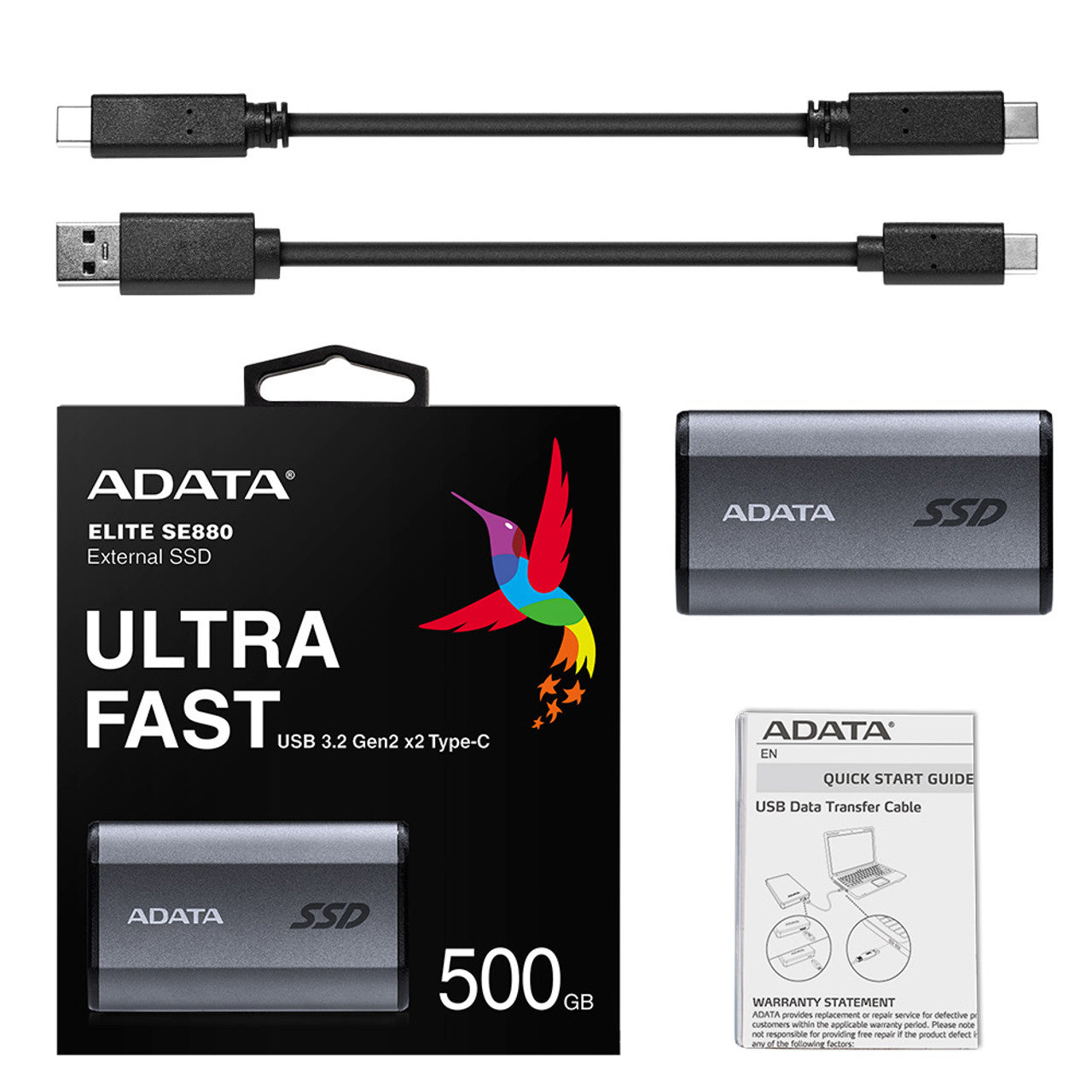 ADATA SE880 500 Go USB Type-C 3.2 Gen 2 (3.1 Gen 2) Wi-Fi Gris