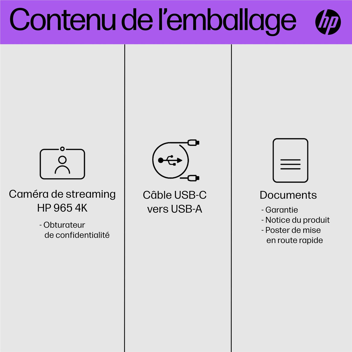 Webcam HP 965 - 4K HDR 8MP, USB (695J5AA)