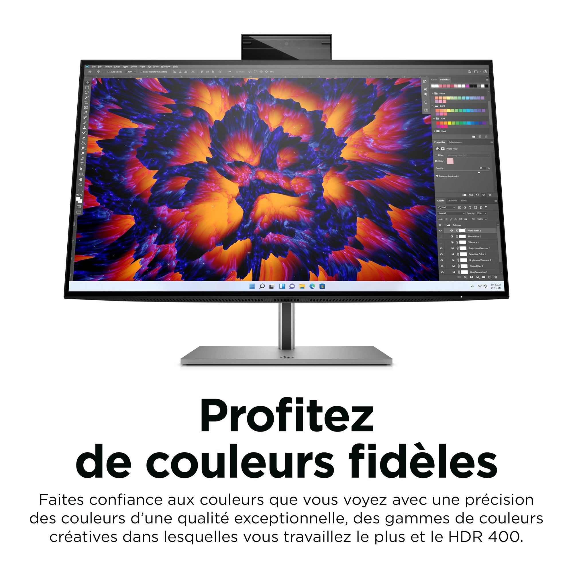 HP Écran de conférence Z24m G3 QHD avec webcam IR 5Mpx 23.8p QHD 2560x1440 HDMI USB-C USB port DisplayPort