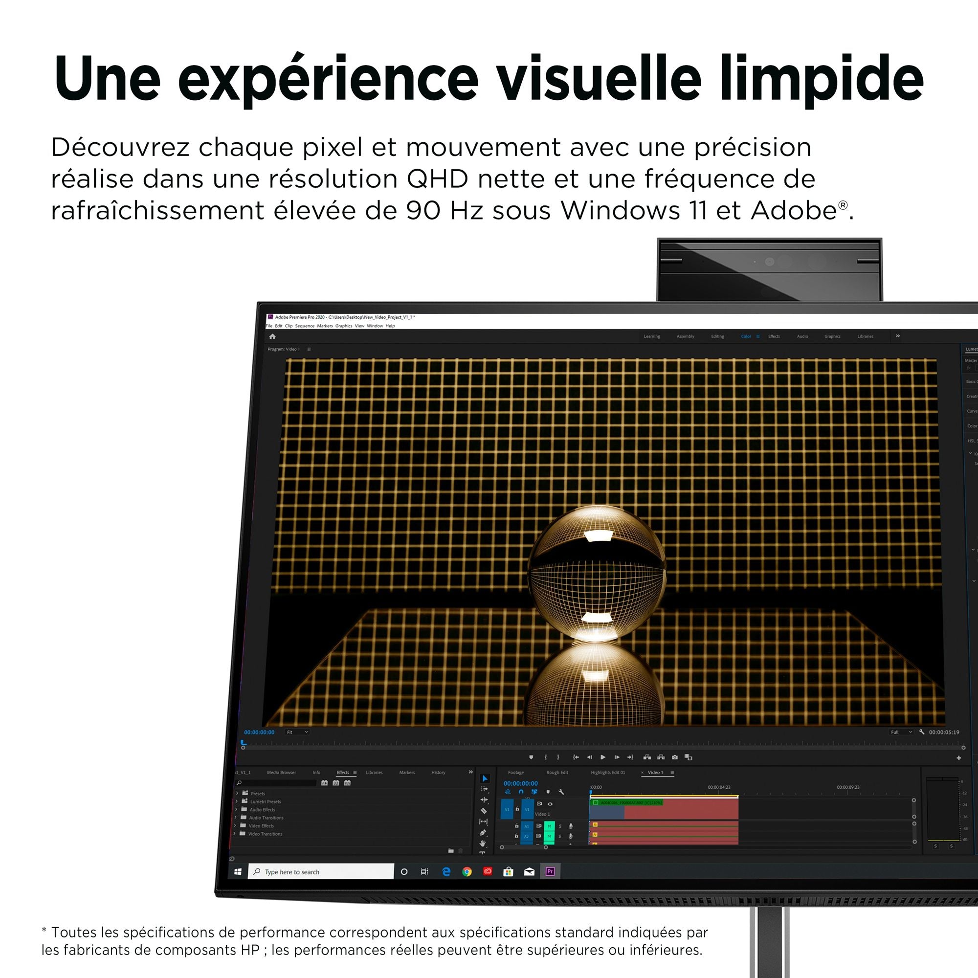 HP Écran de conférence Z24m G3 QHD avec webcam IR 5Mpx 23.8p QHD 2560x1440 HDMI USB-C USB port DisplayPort